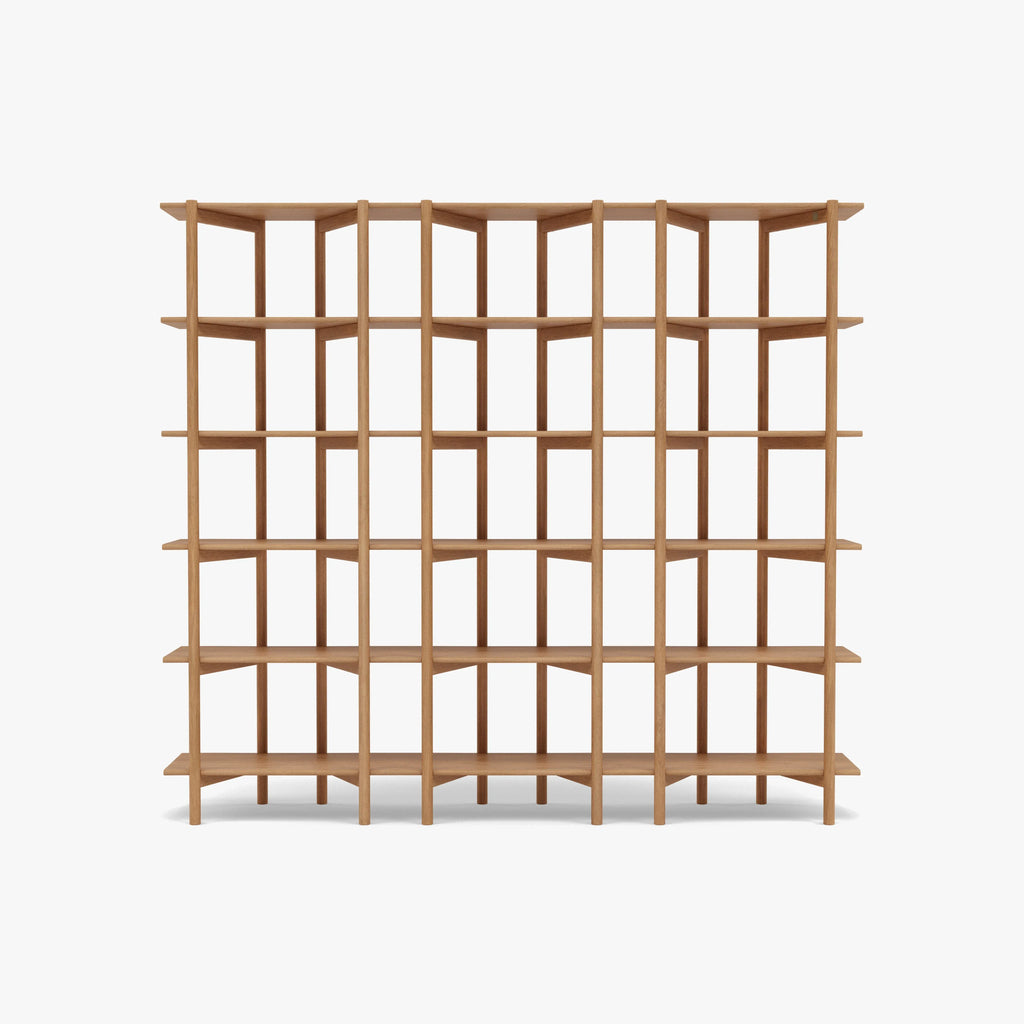 Olivia Modular Shelf Triple 85" x 14" x 76" Solid American Oak