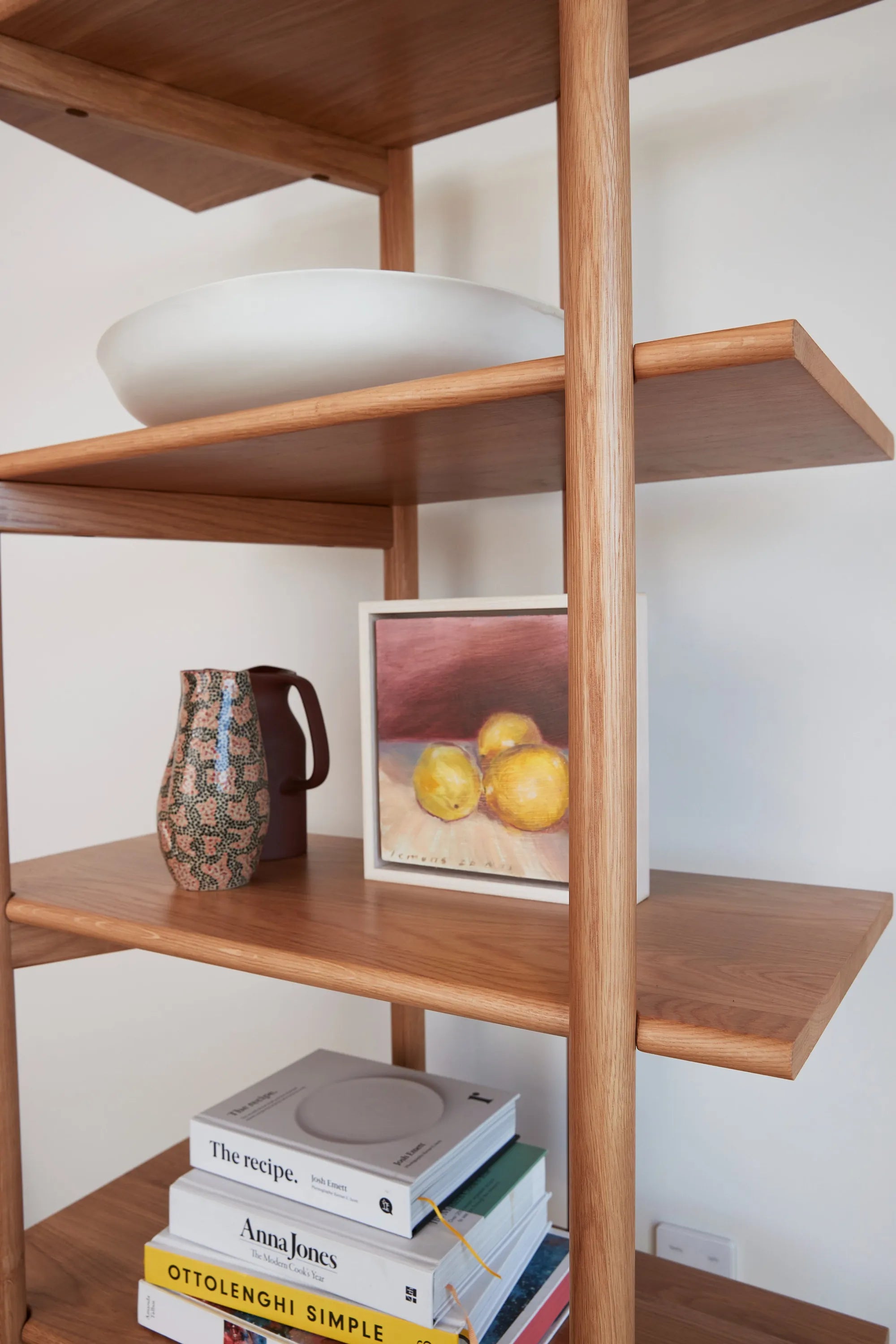 Olivia Modular Shelf Triple 85" x 14" x 76" Solid American Oak