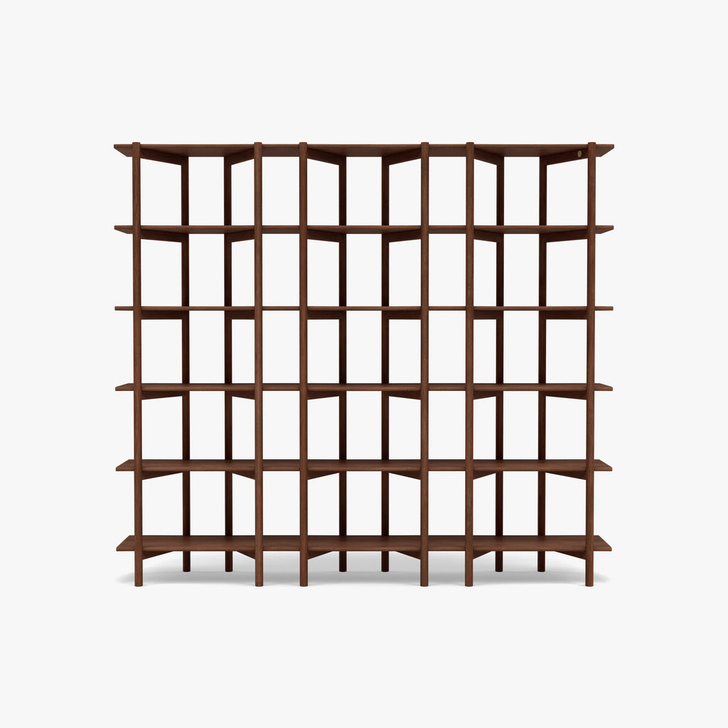 Olivia Modular Shelf Triple 85" x 14" x 76" Solid American Walnut