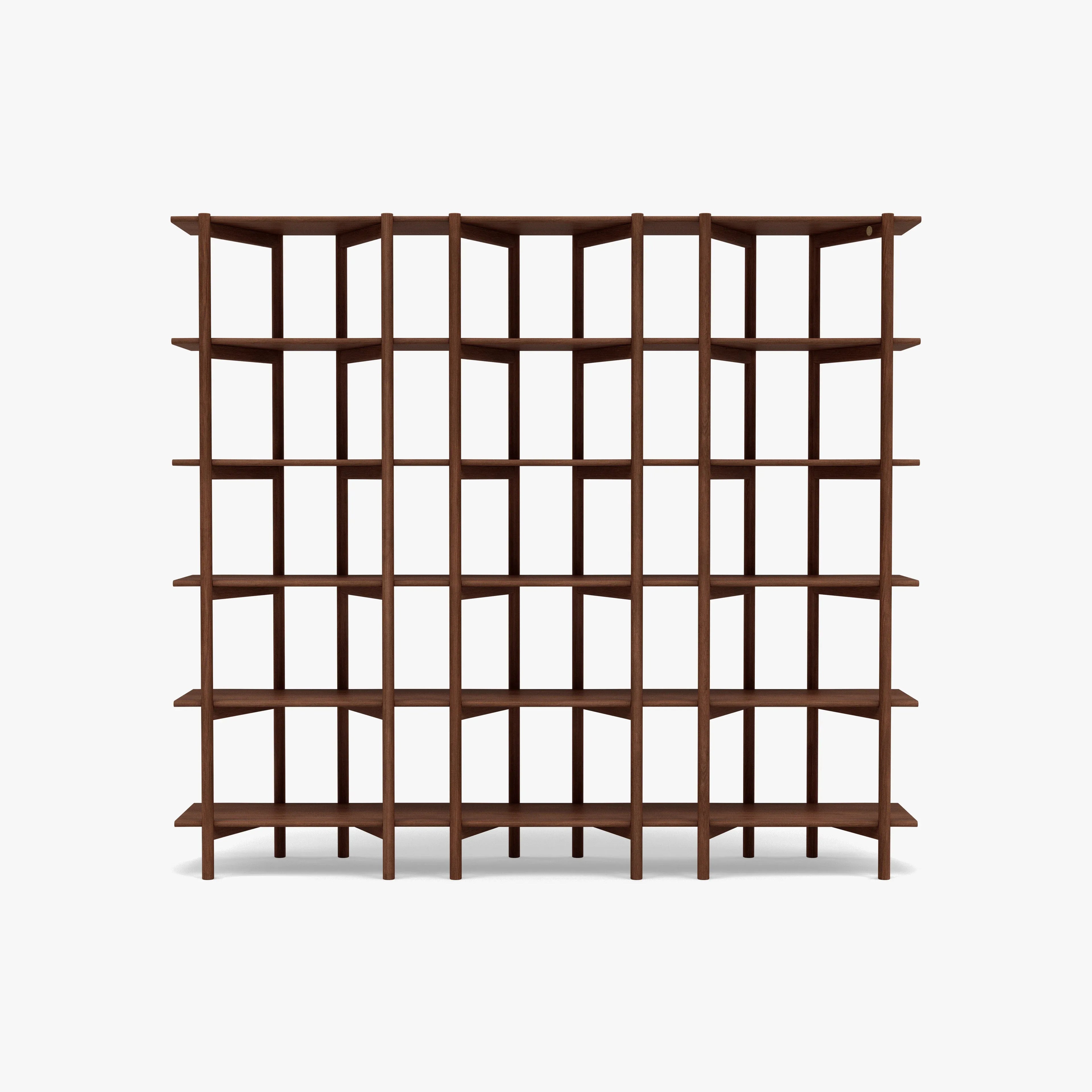 Olivia Modular Shelf Triple 85" x 14" x 76" Solid American Walnut