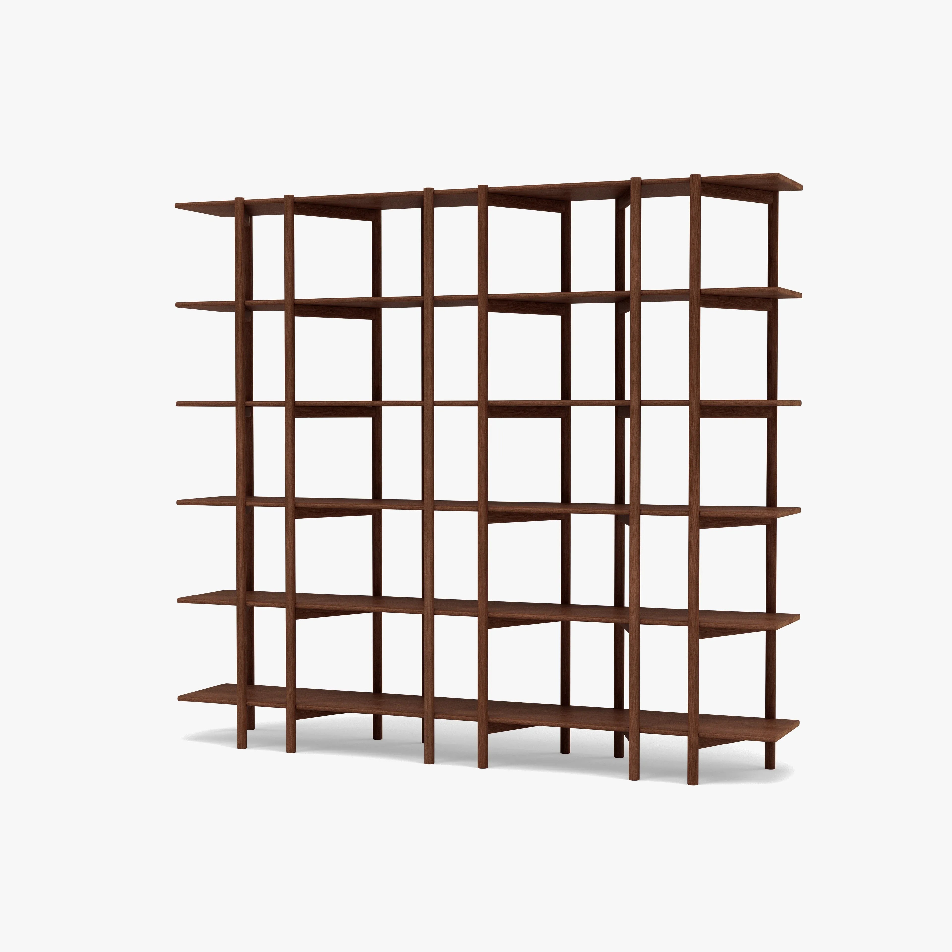 Olivia Modular Shelf Triple 85" x 14" x 76" Solid American Walnut