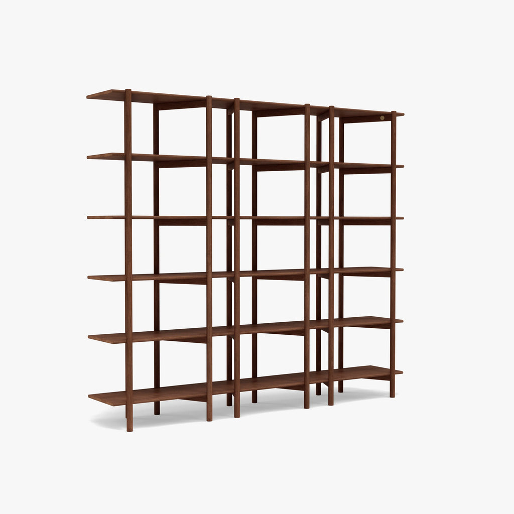 Olivia Modular Shelf Triple 85" x 14" x 76" Solid American Walnut