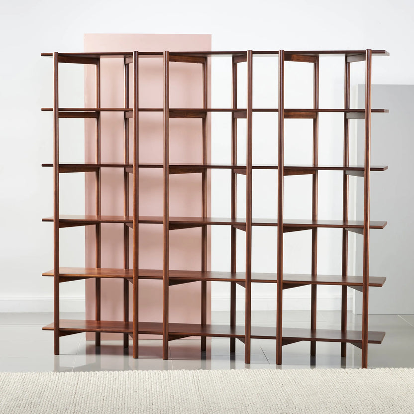 Olivia Modular Shelf Triple 85" x 14" x 76" Solid American Walnut