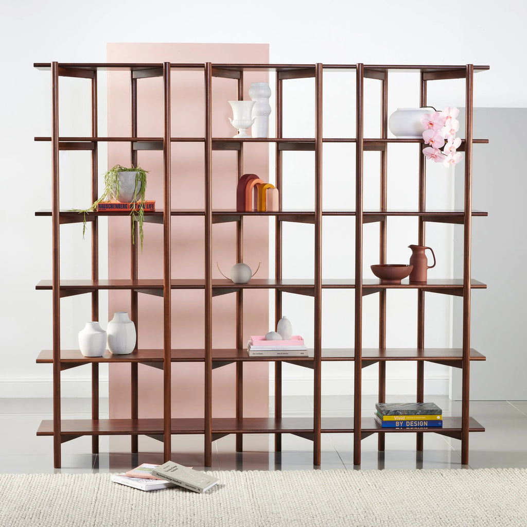 Olivia Modular Shelf Triple 85" x 14" x 76" Solid American Walnut