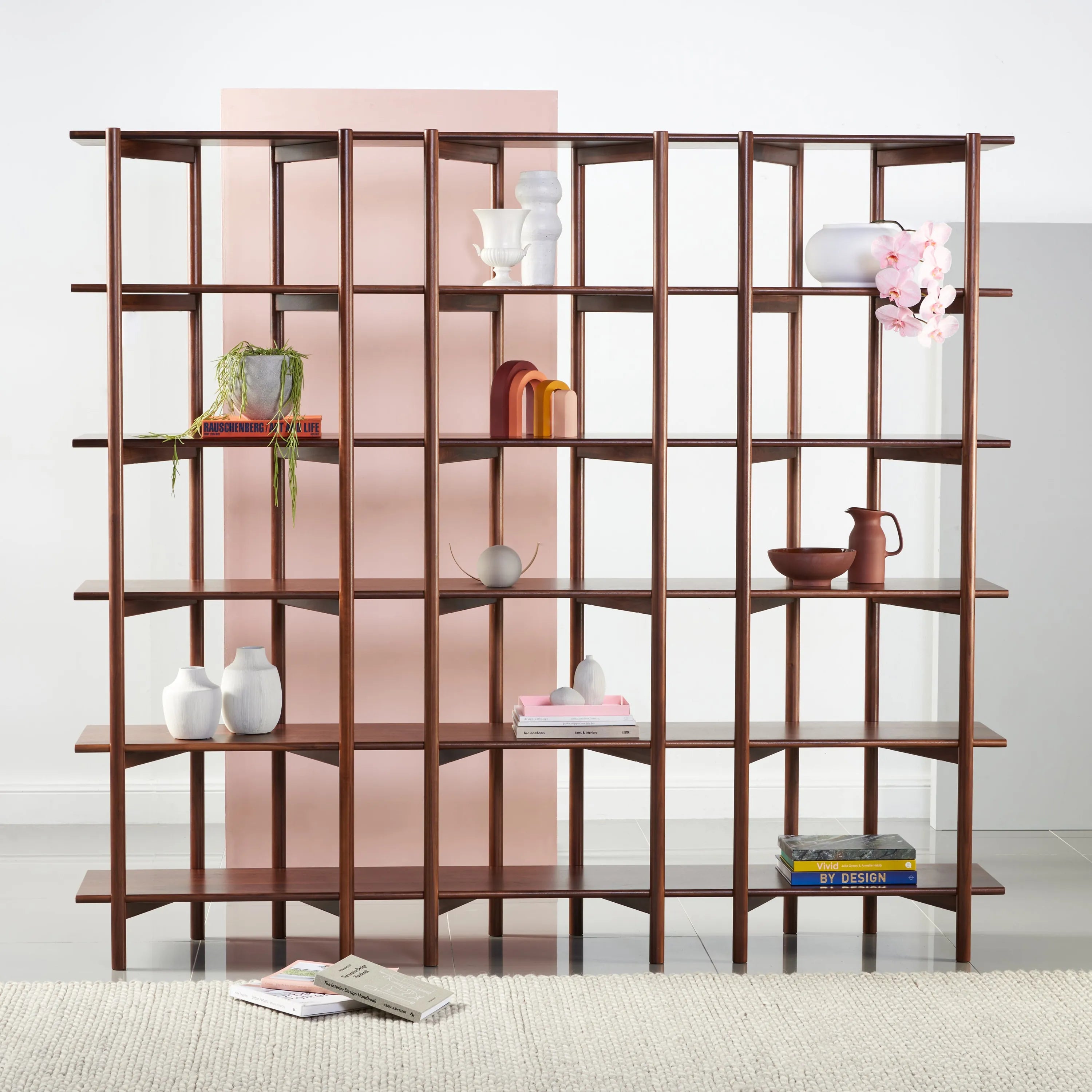 Olivia Modular Shelf Triple 85" x 14" x 76" Solid American Walnut