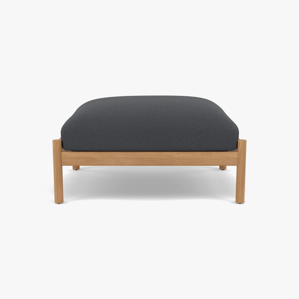Olivia Ottoman Granite Gray Fabric Solid American Oak