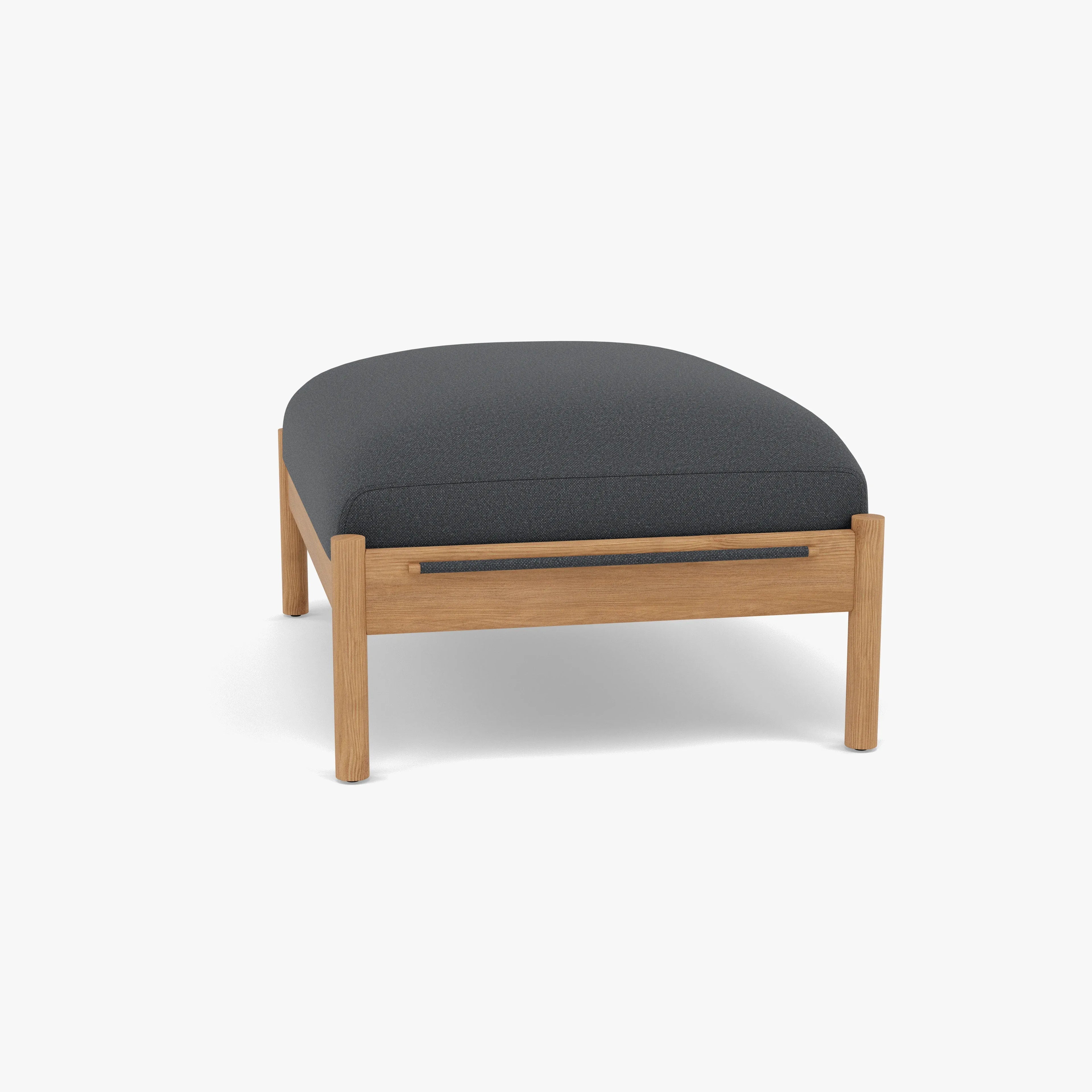 Olivia Ottoman Granite Gray Fabric Solid American Oak