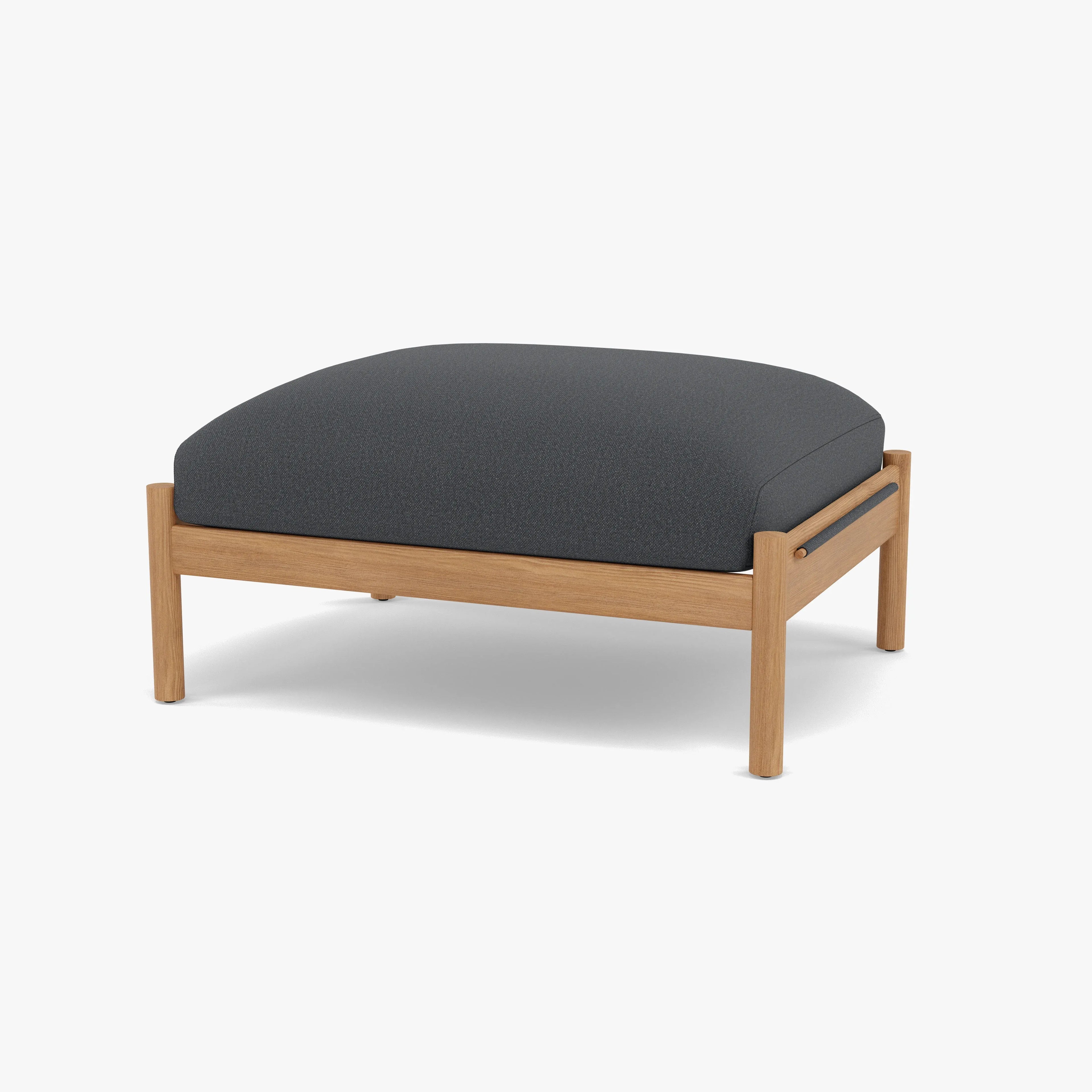 Olivia Ottoman Granite Gray Fabric Solid American Oak