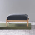 Olivia Ottoman Granite Gray Fabric Solid American Oak