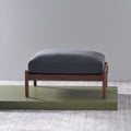 Olivia Ottoman Granite Gray Fabric Solid American Walnut