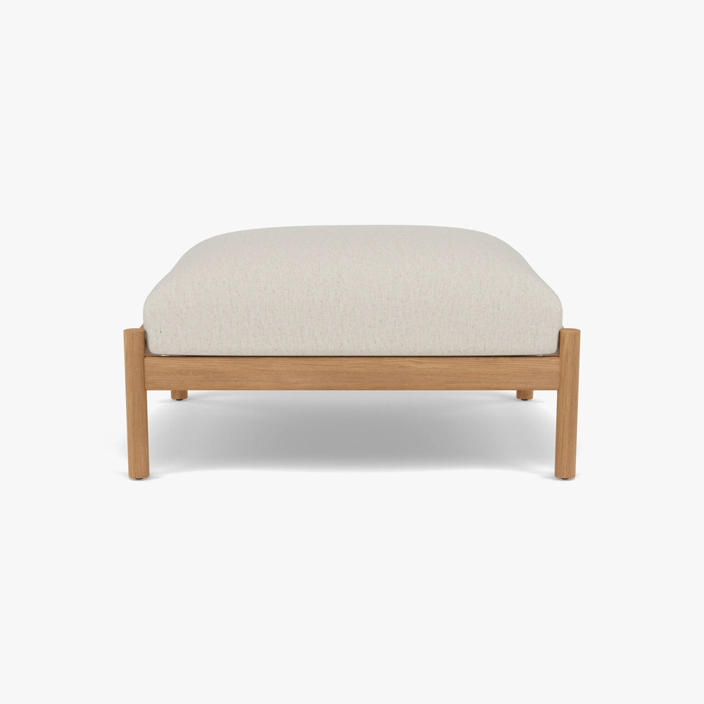 Olivia Ottoman Sand Beige Velvet Solid American Oak
