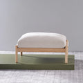 Olivia Ottoman Sand Beige Velvet Solid American Oak
