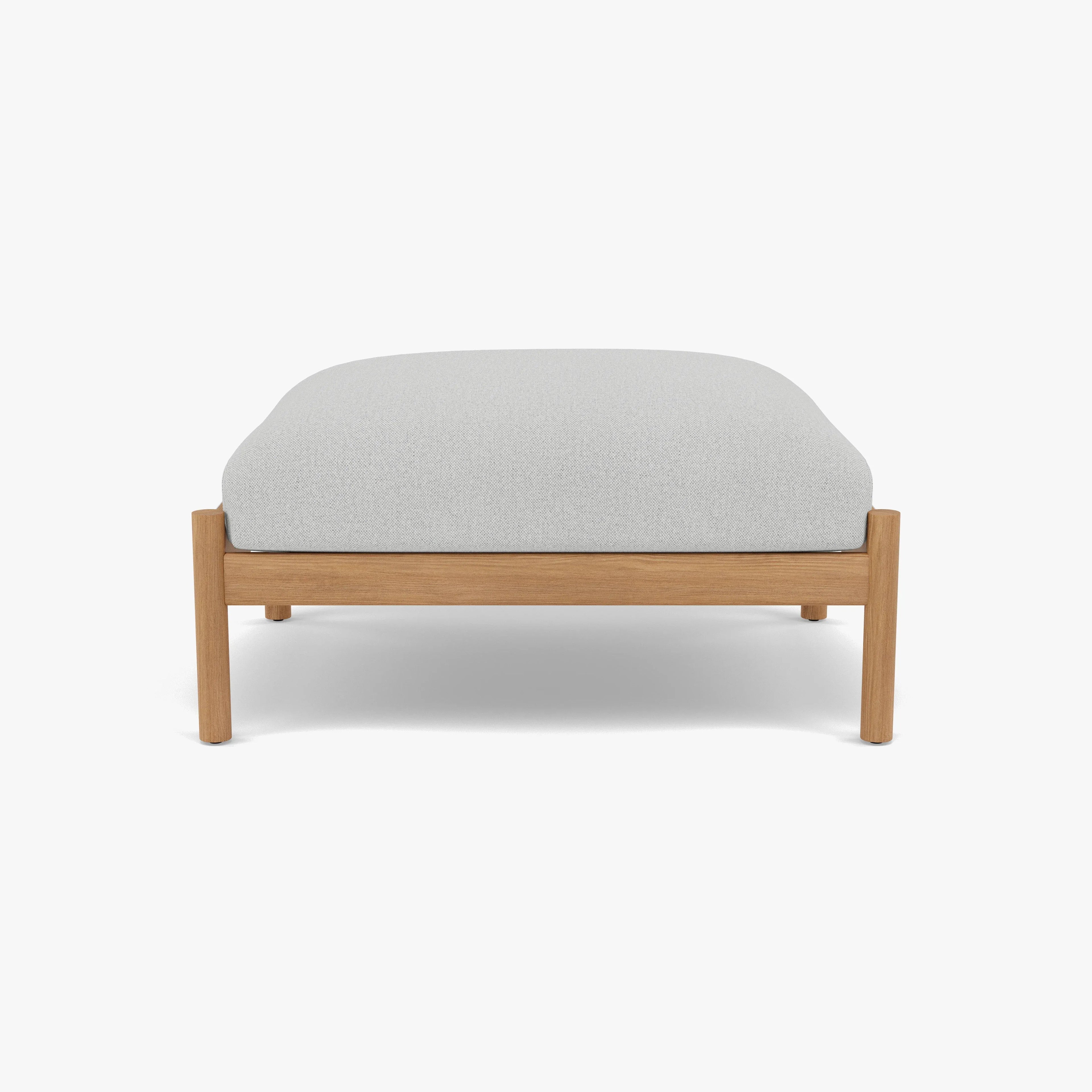 Olivia Ottoman Soft Gray Fabric Solid American Oak