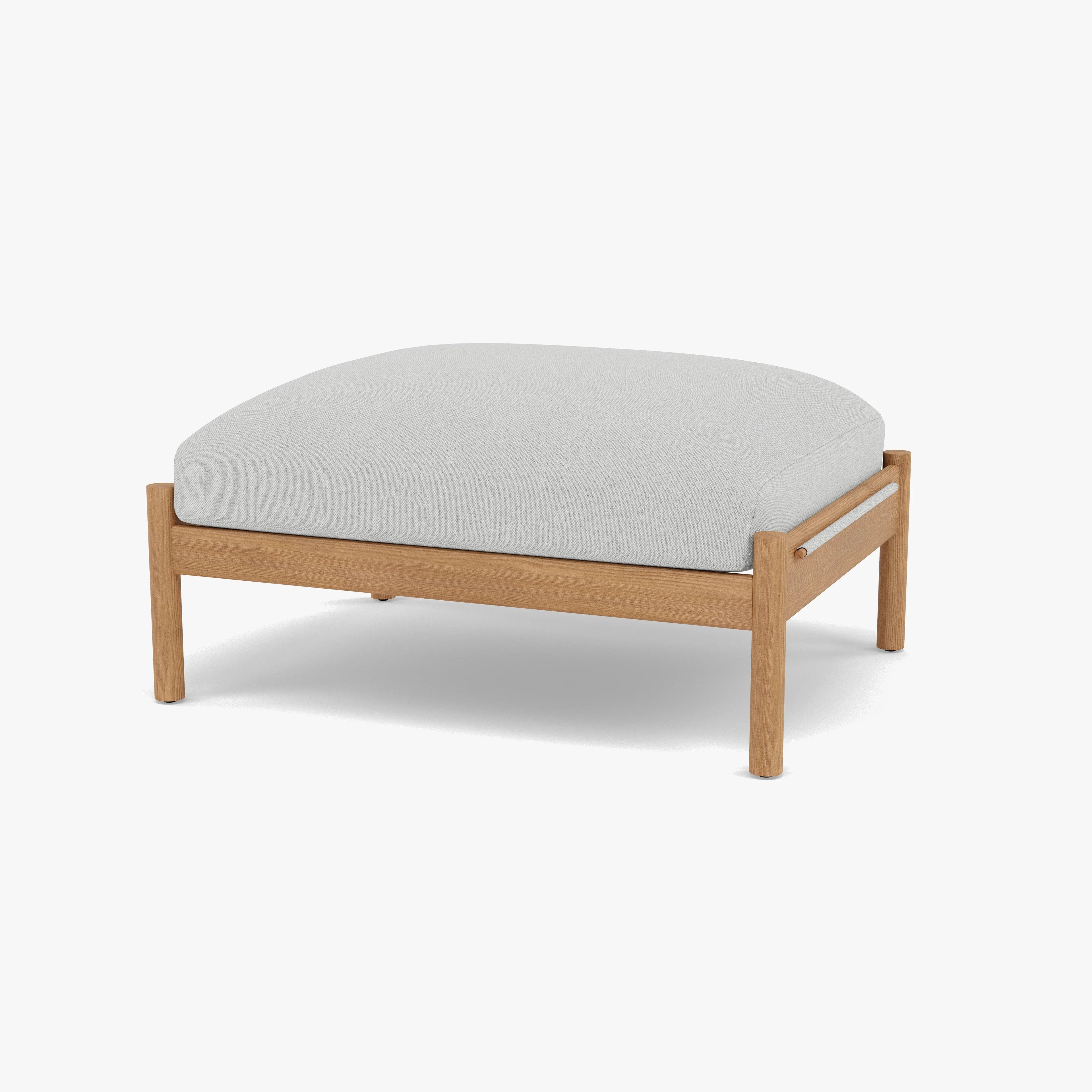 Olivia Ottoman Soft Gray Fabric Solid American Oak