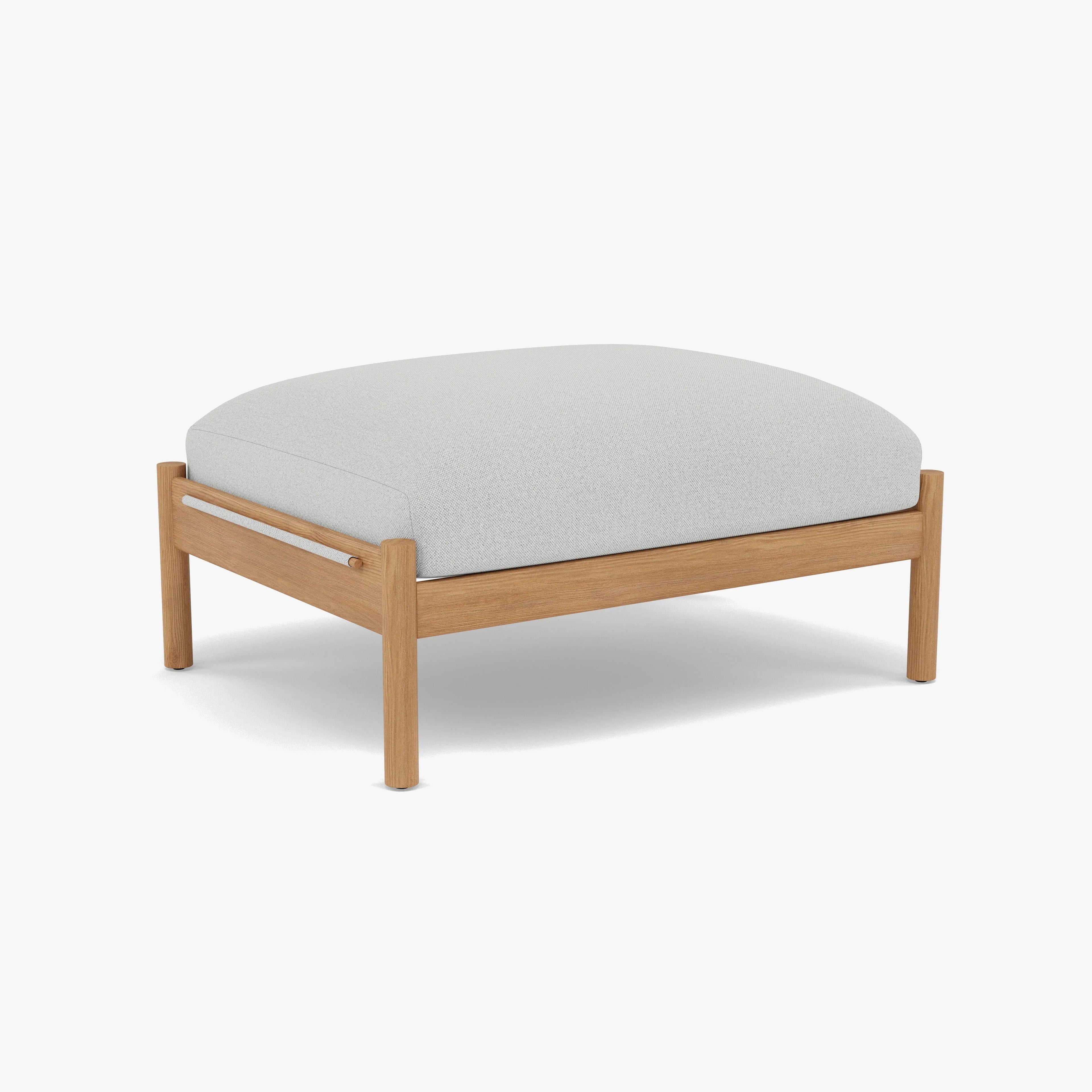 Olivia Ottoman Soft Gray Fabric Solid American Oak