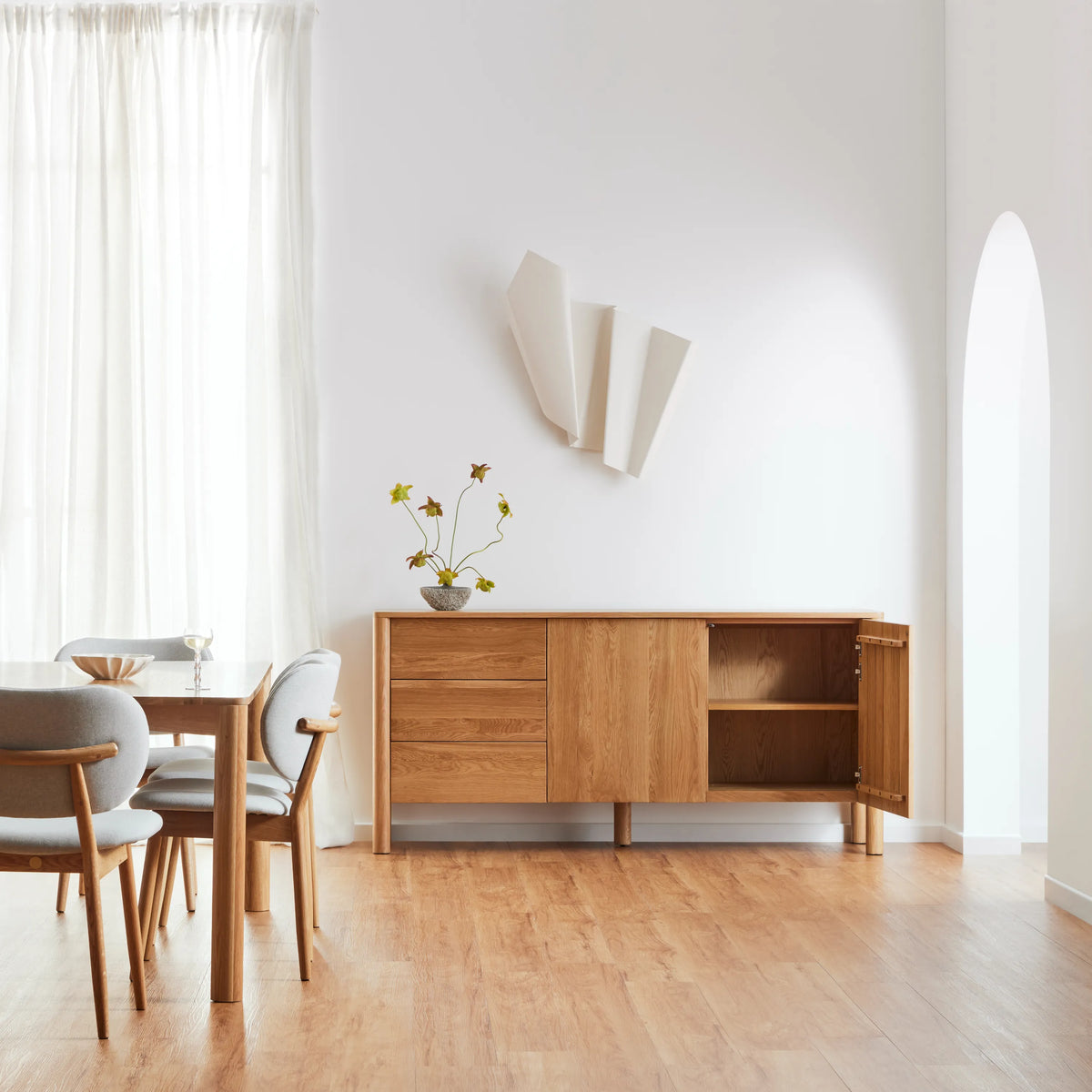 Olivia Sideboard 71" x 18" Solid American Oak