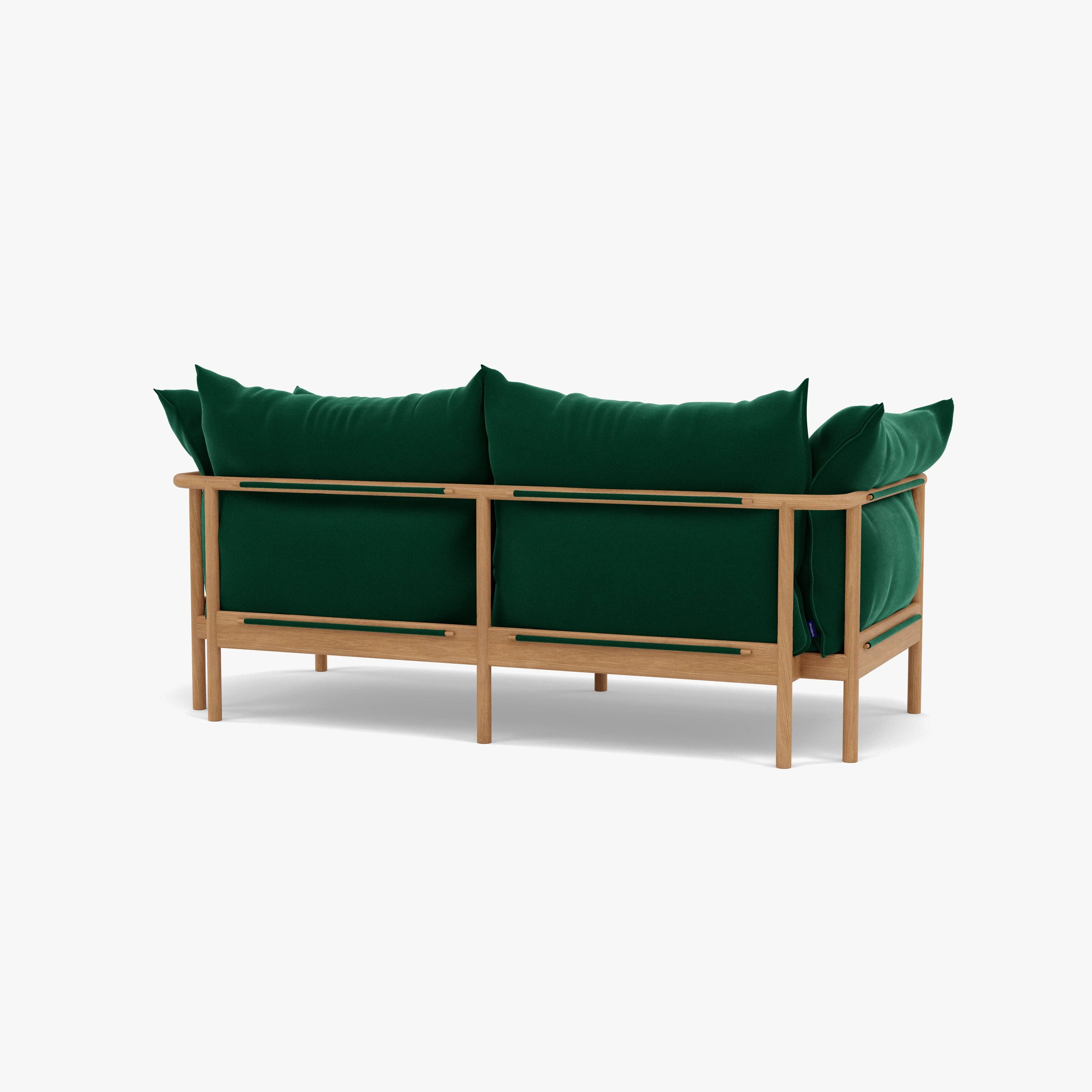 Olivia Sofa 2-Seater Racing Green Velvet Solid American Oak