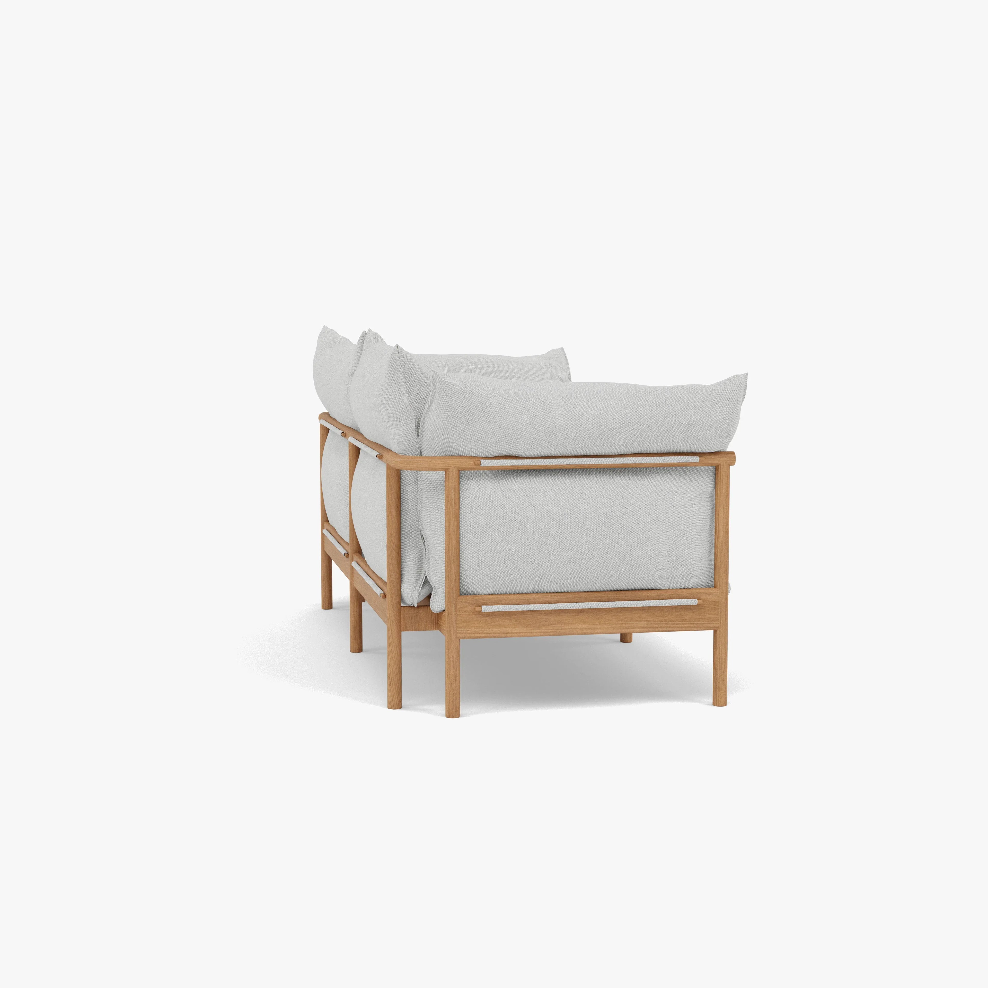 Olivia Sofa 2-Seater Soft Gray Fabric Solid American Oak