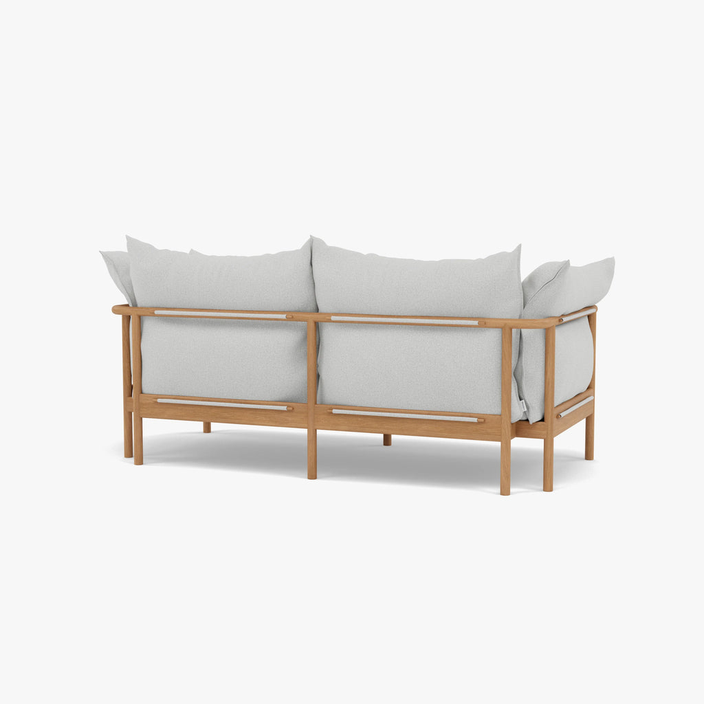 Olivia Sofa 2-Seater Soft Gray Fabric Solid American Oak