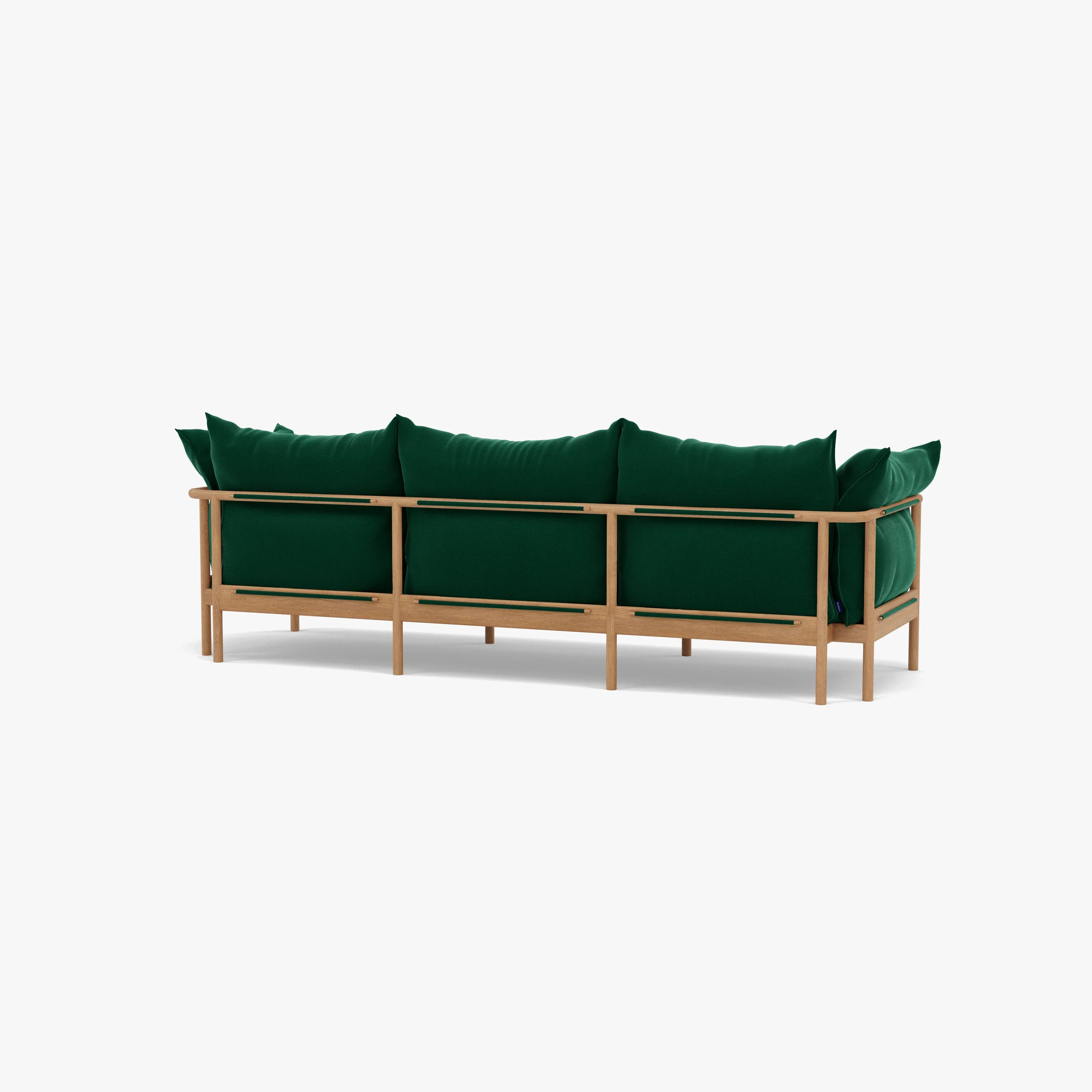 Olivia Sofa 3-Seater Racing Green Velvet Solid American Oak