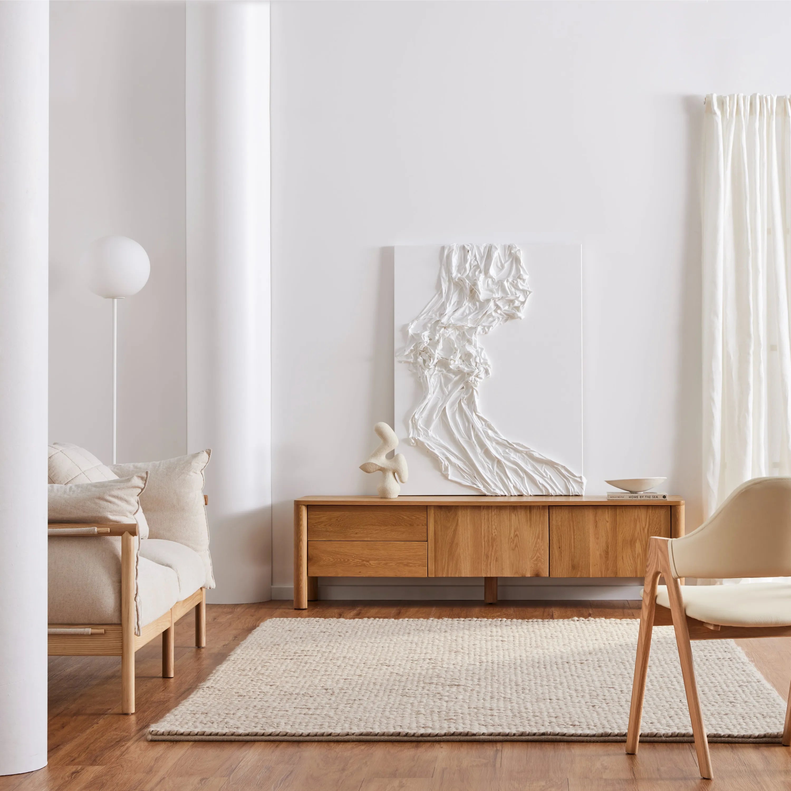 Olivia TV and Media Console 71" x 18" Solid American Oak