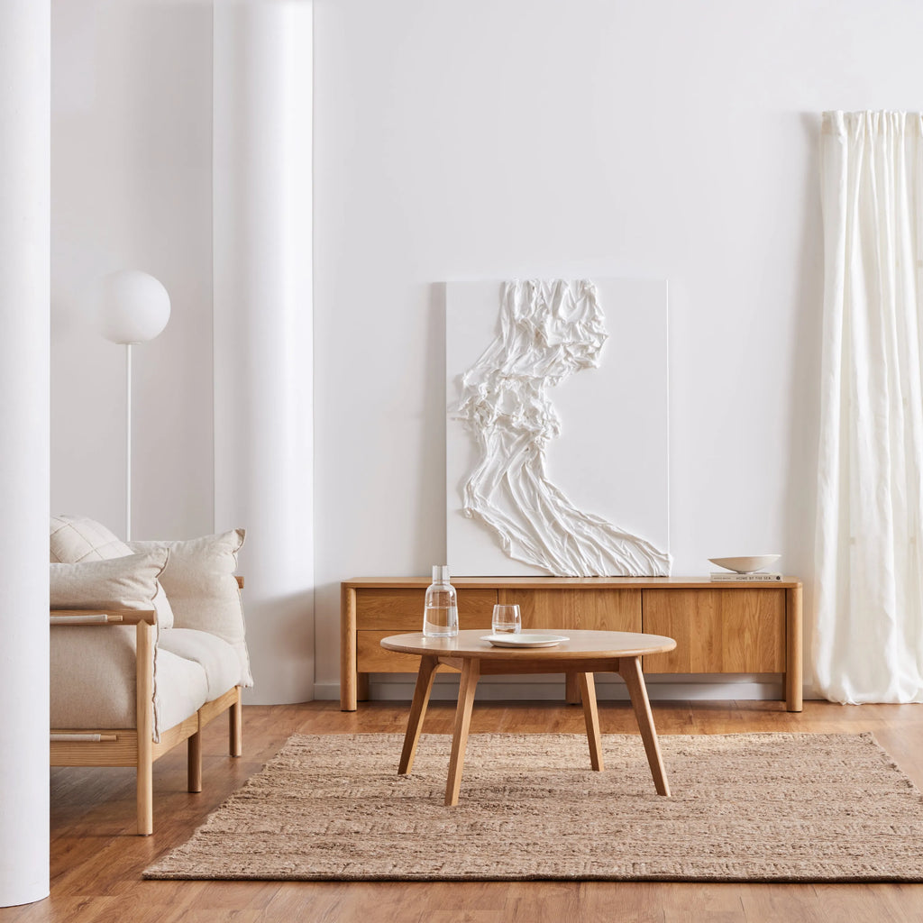 Olivia TV and Media Console 71" x 18" Solid American Oak