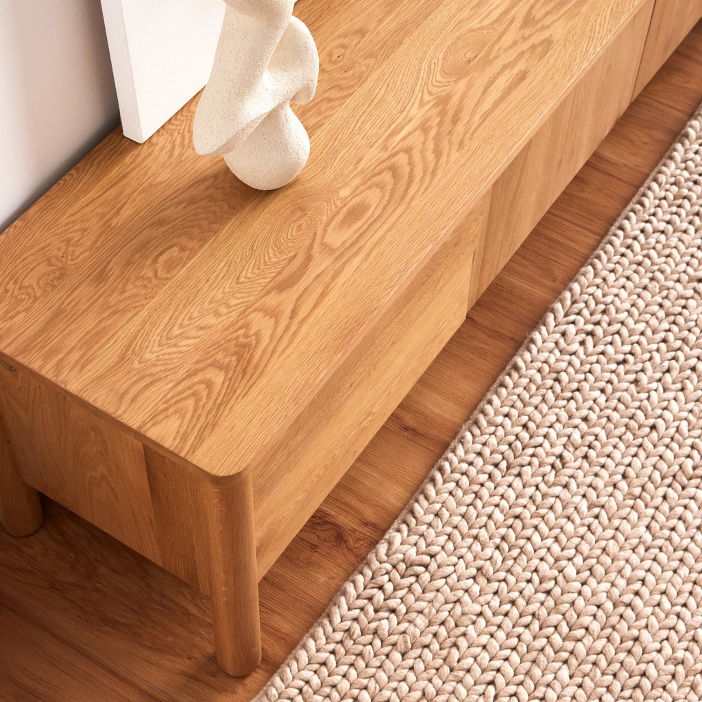 Olivia TV and Media Console 71" x 18" Solid American Oak