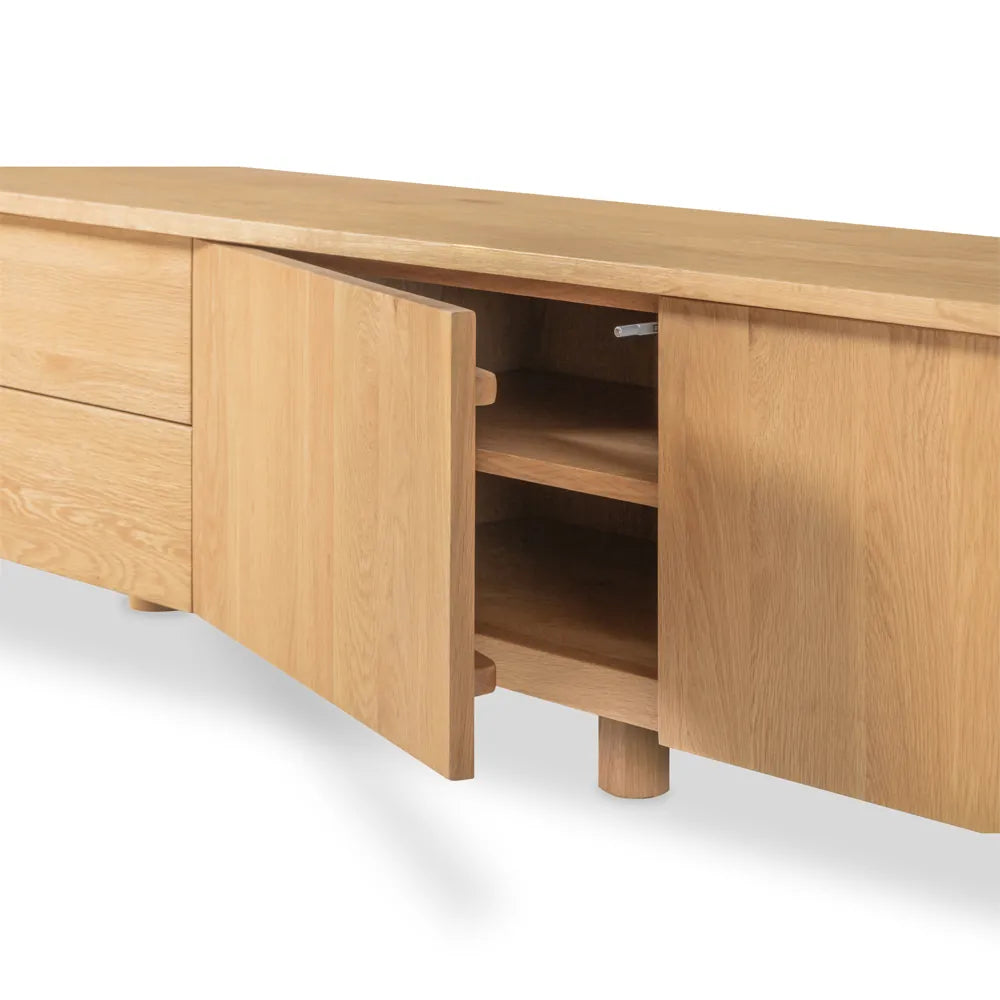 Olivia TV and Media Console 71" x 18" Solid American Oak