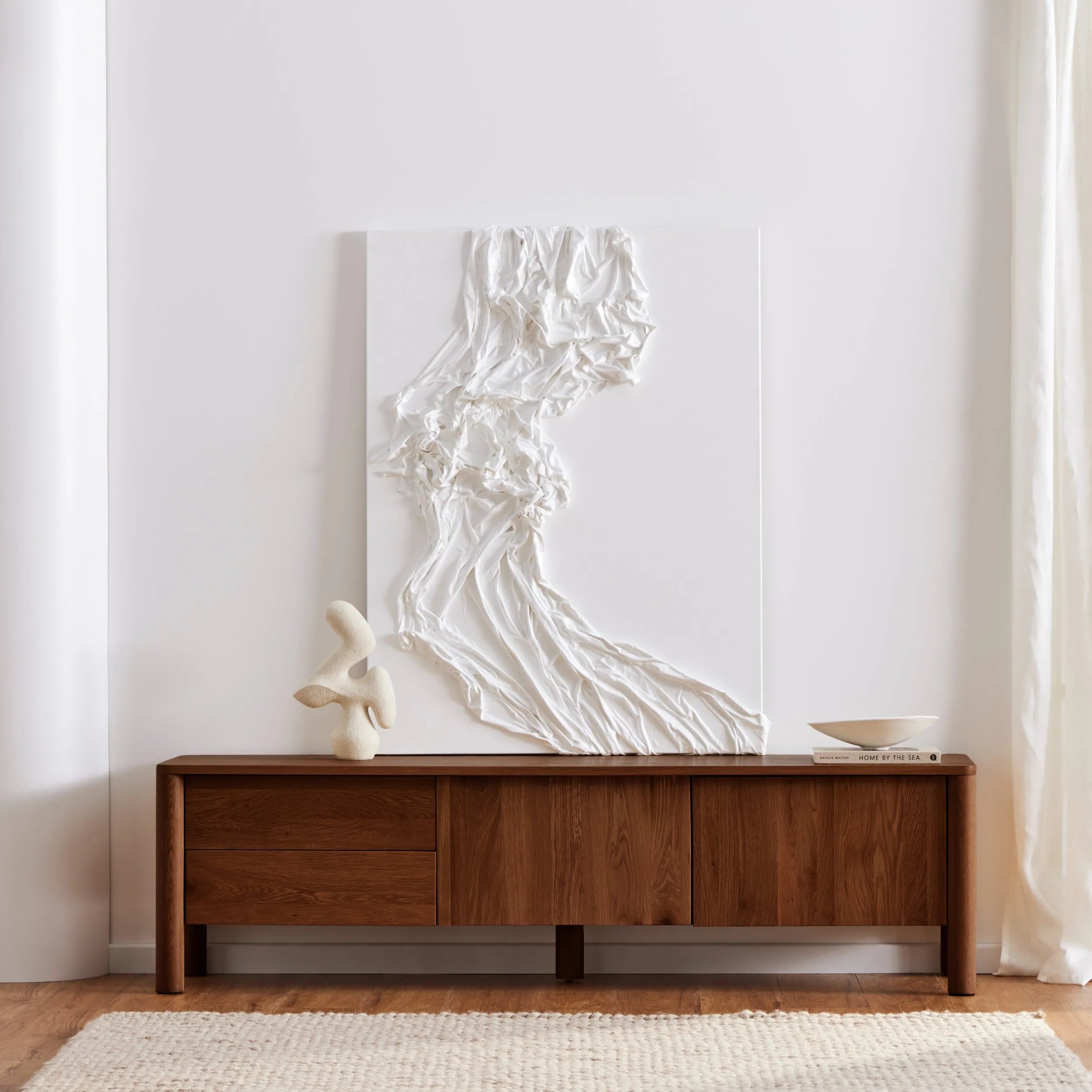 Olivia TV and Media Console 71" x 18" Solid American Walnut