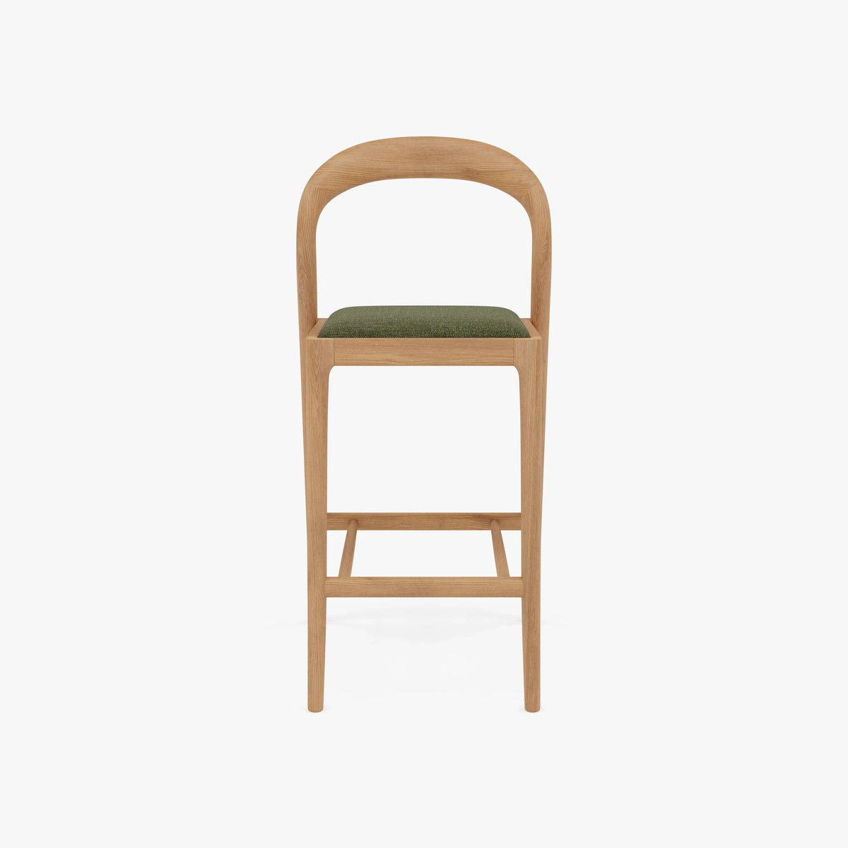 Sara Counter Stool Aloe Green Fabric Solid American Oak