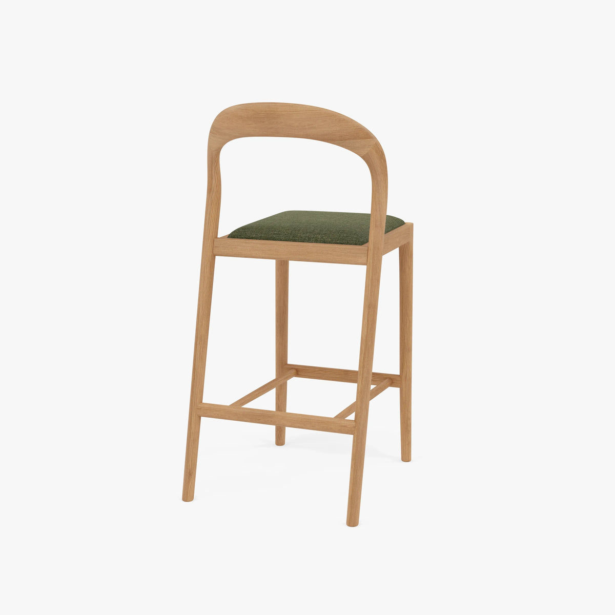 Sara Counter Stool Aloe Green Fabric Solid American Oak