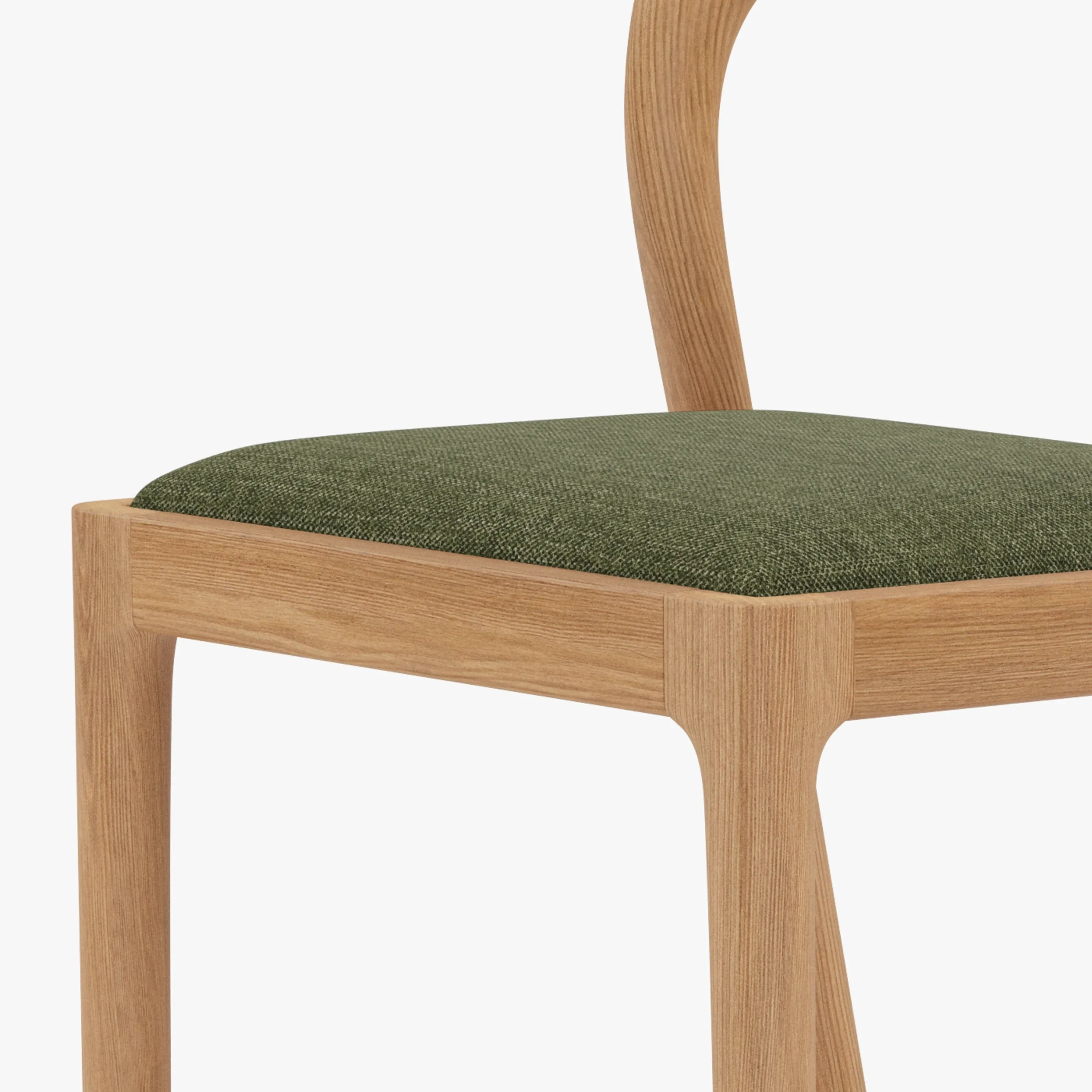 Sara Counter Stool Aloe Green Fabric Solid American Oak