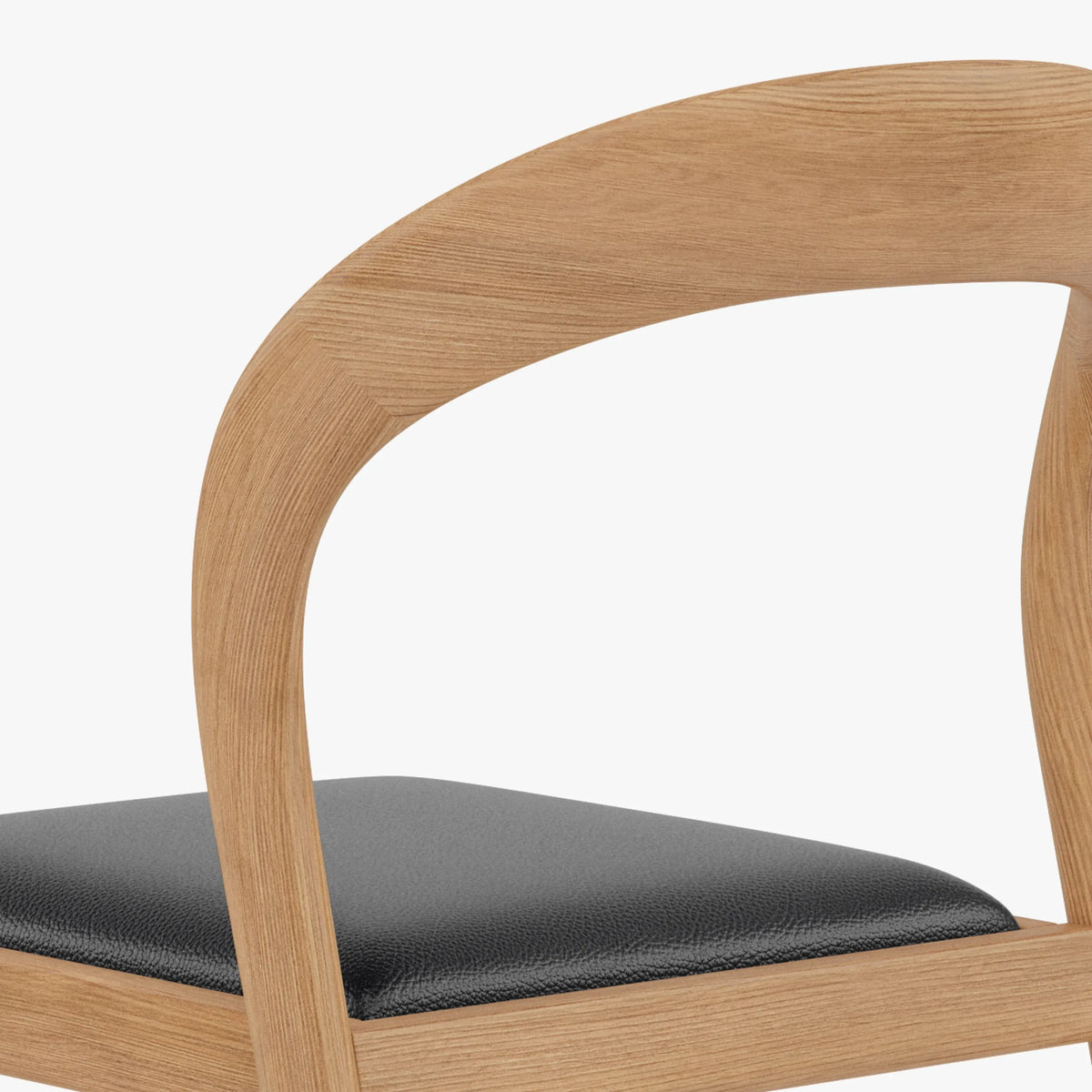 Sara Counter Stool Black Leather Solid American Oak