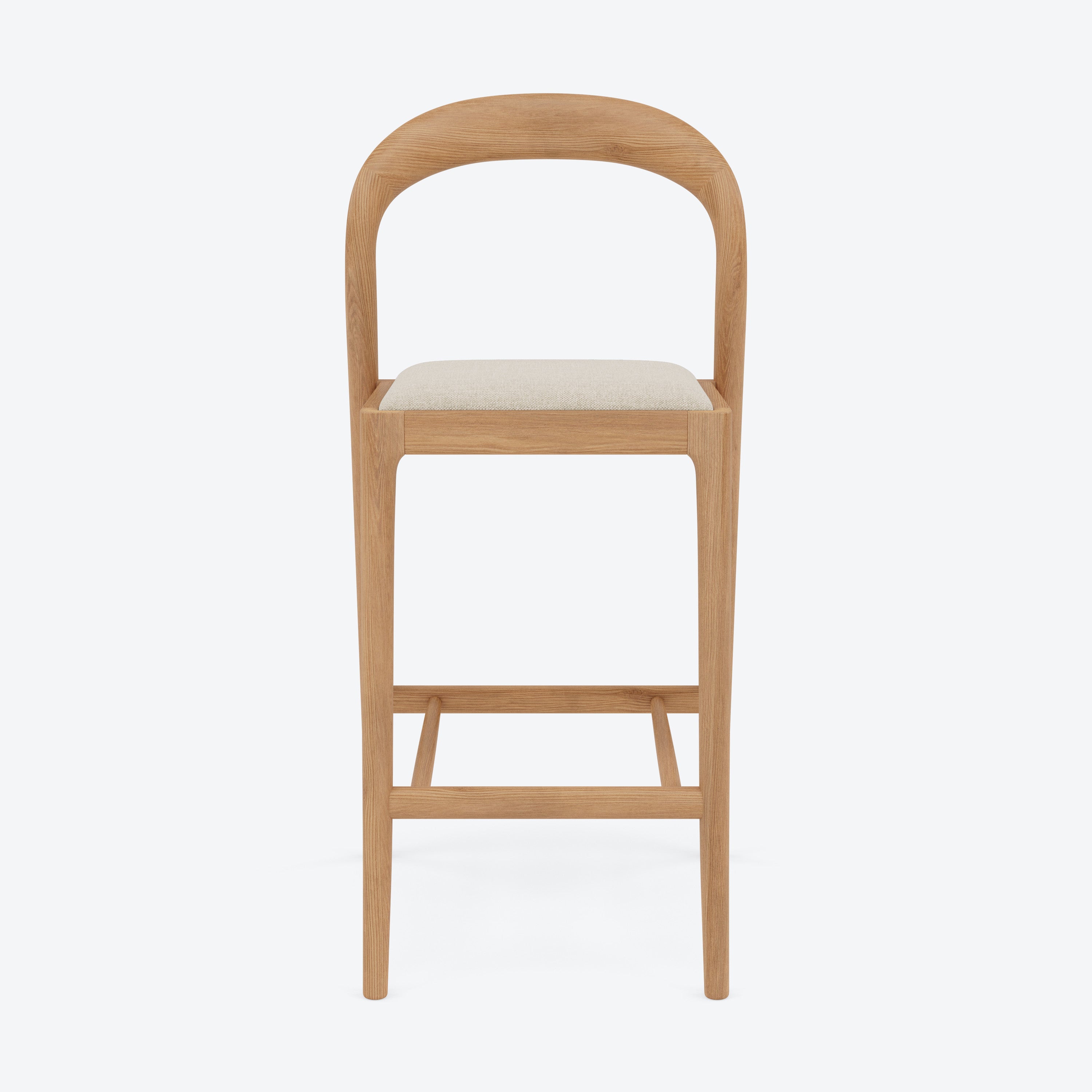 Sara Counter Stool - Solid American Oak with Oatmeal Beige Fabric