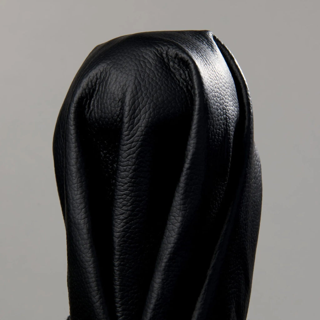 Sara Counter Stool Black Leather Solid American Walnut