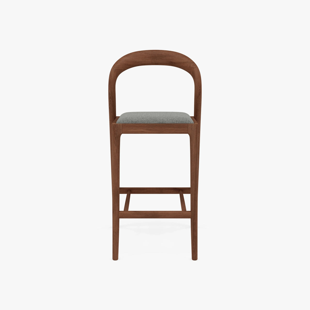 Sara Counter Stool Pewter Gray Fabric Solid American Walnut