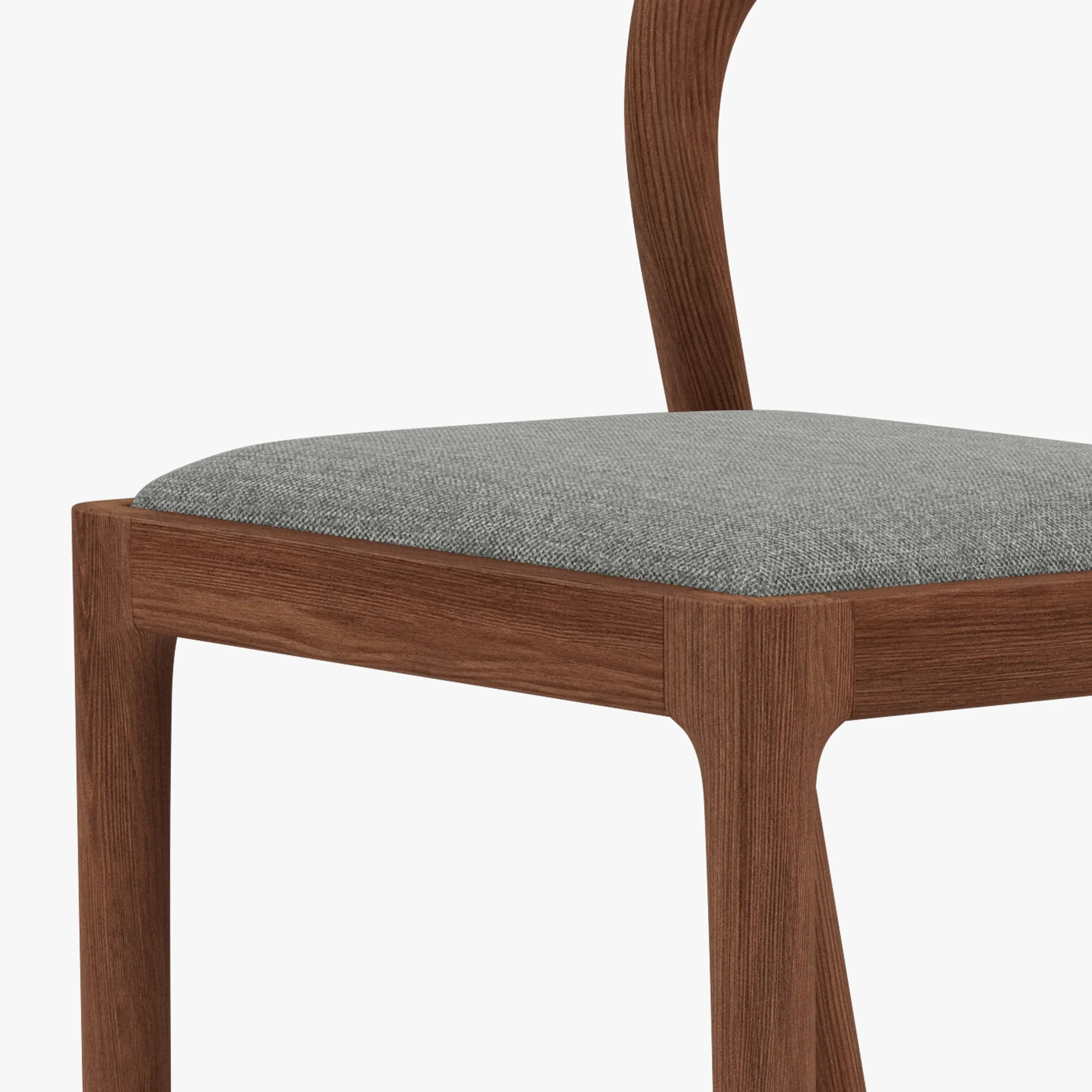 Sara Counter Stool Pewter Gray Fabric Solid American Walnut