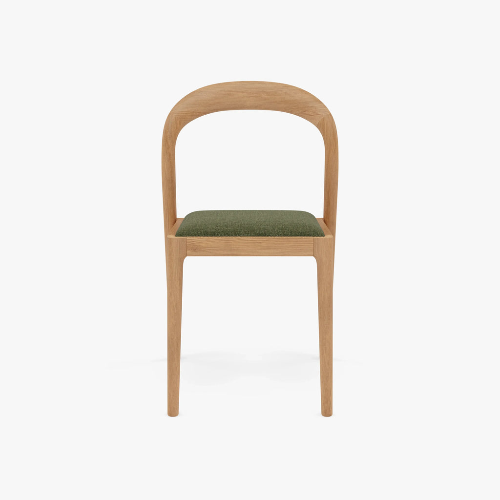 Sara Dining Chair Aloe Green Fabric Solid American Oak