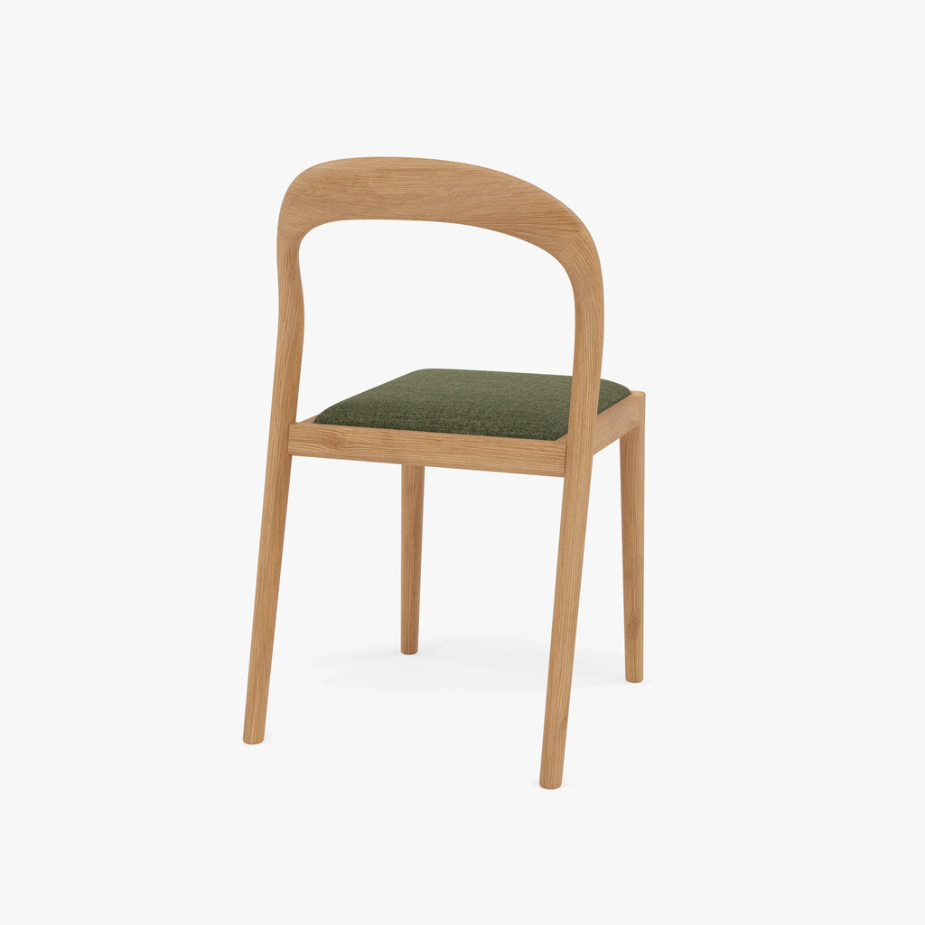 Sara Dining Chair Aloe Green Fabric Solid American Oak