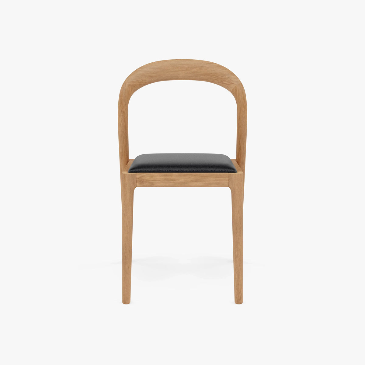 Sara Dining Chair Black Leather Solid American Oak