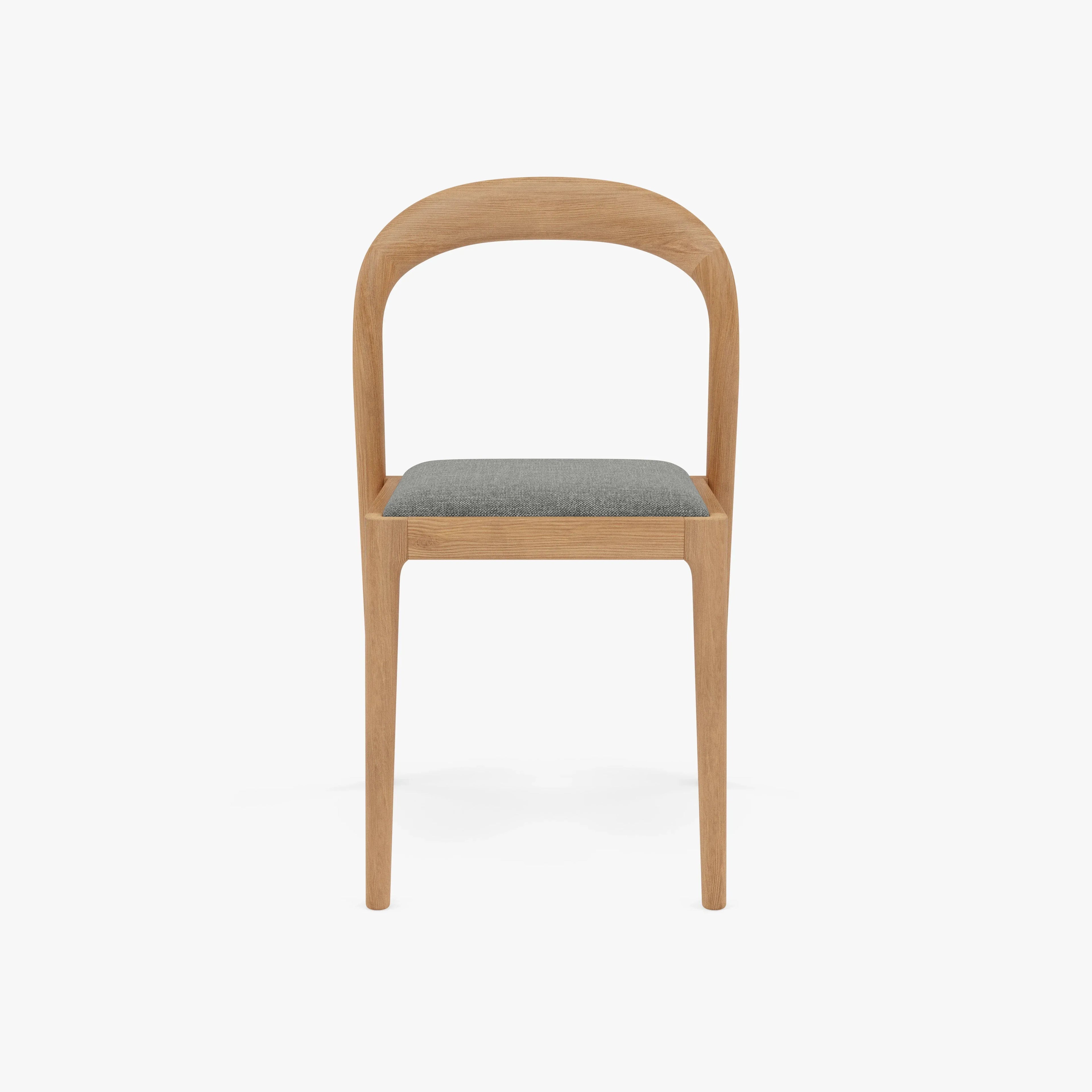 Sara Dining Chair Pewter Gray Fabric Solid American Oak