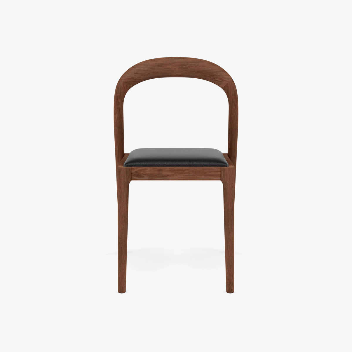Sara Dining Chair Black Leather Solid American Walnut