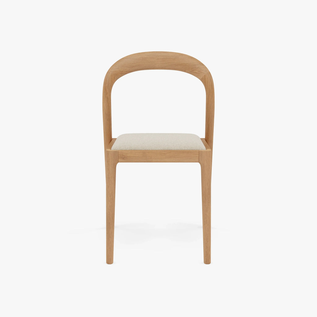 Sara Dining Chair Oatmeal Beige Fabric Solid American Walnut
