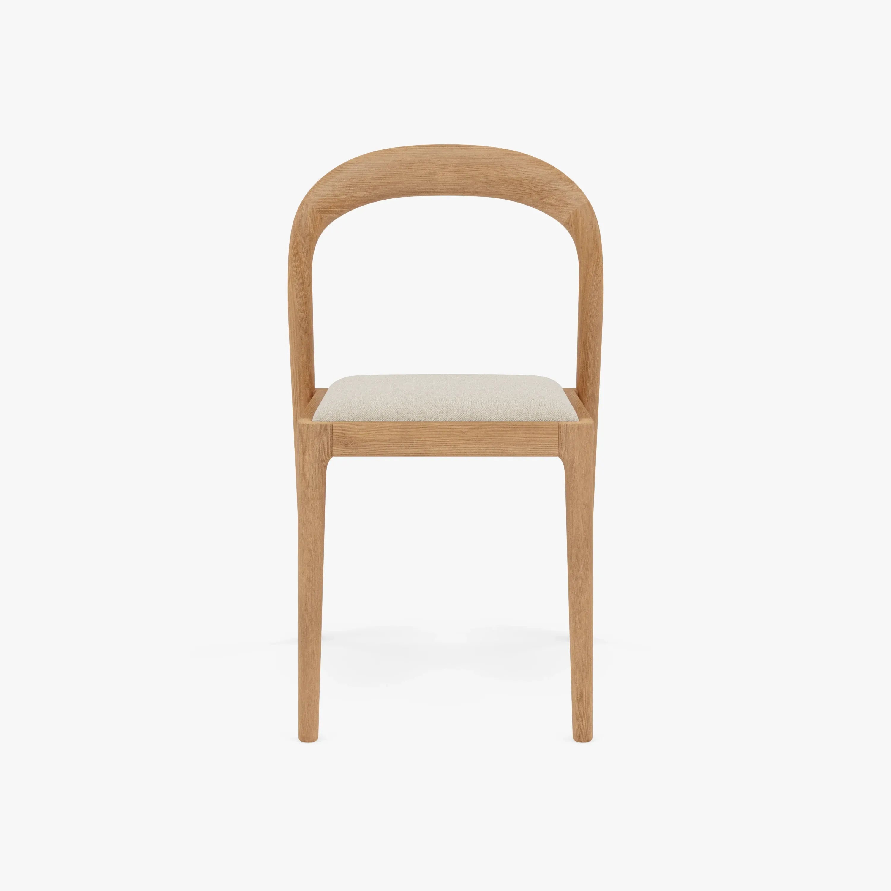 Sara Dining Chair Oatmeal Beige Fabric Solid American Walnut