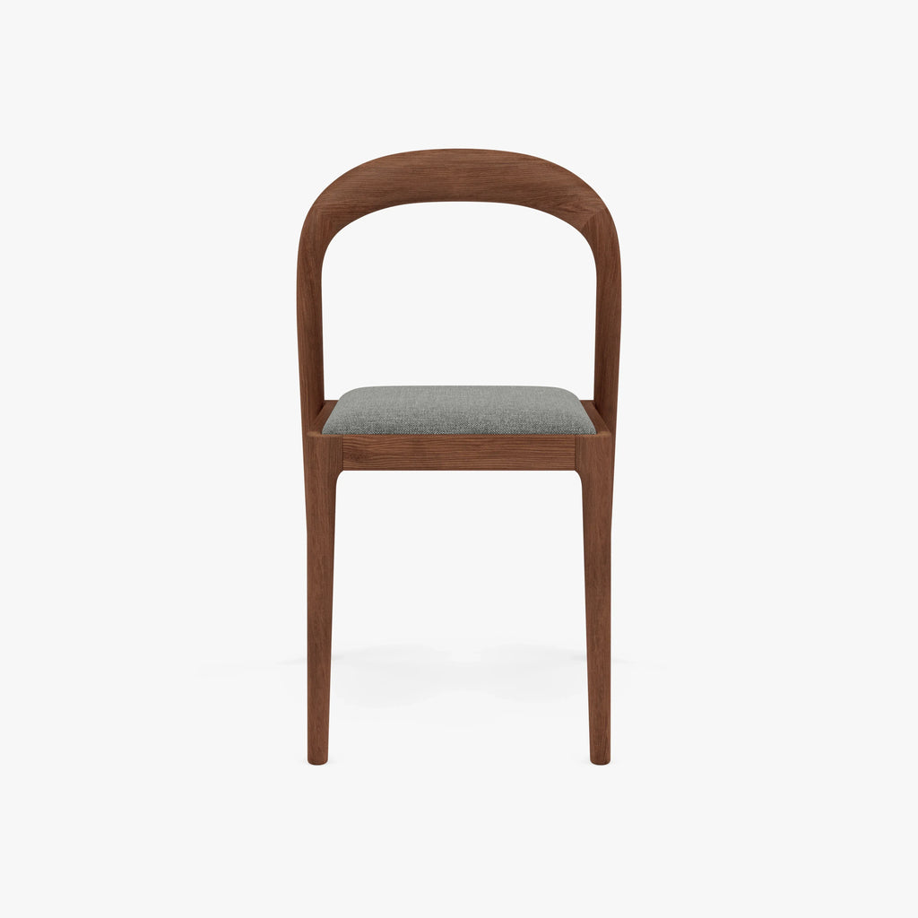 Sara Dining Chair Pewter Gray Fabric Solid American Walnut