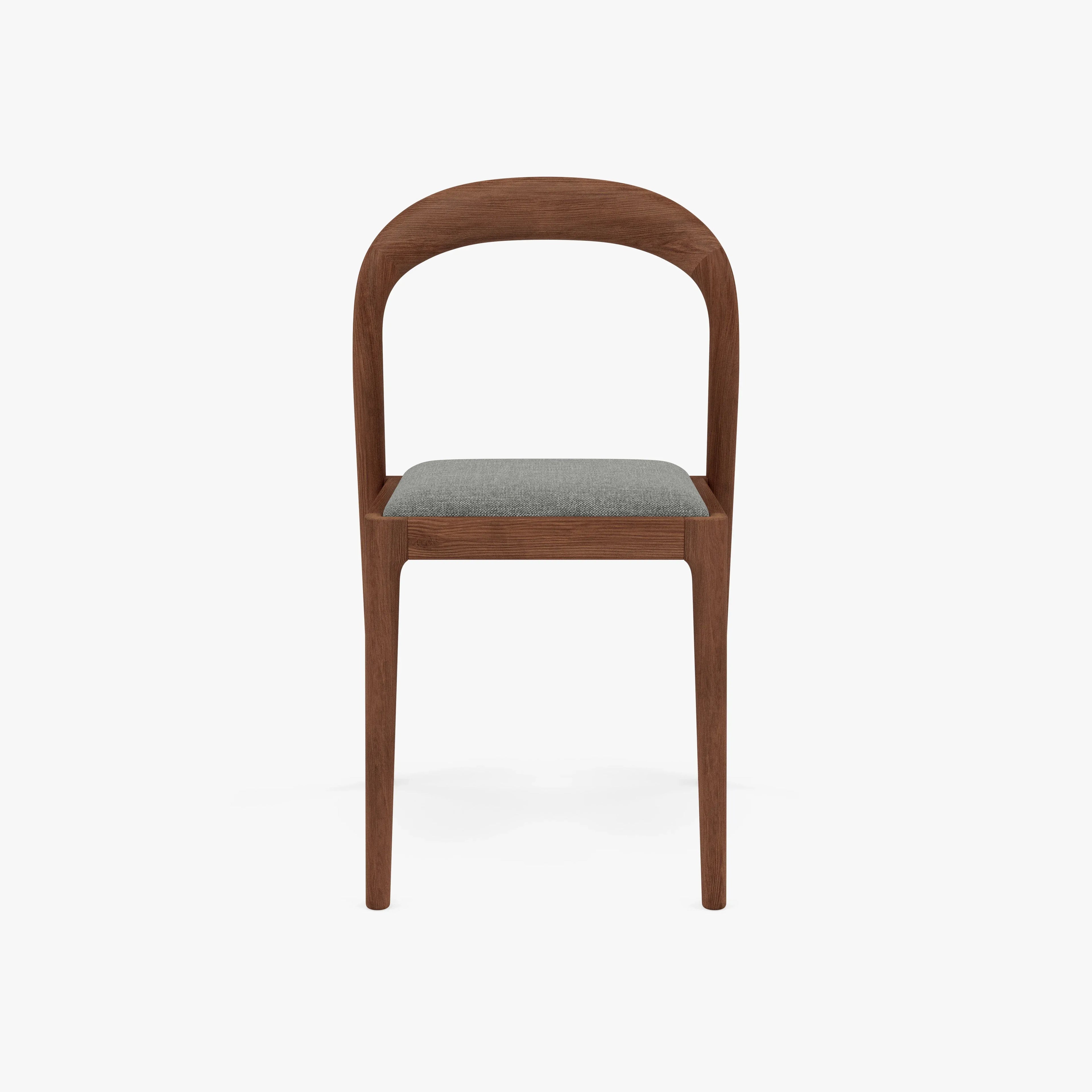 Sara Dining Chair Pewter Gray Fabric Solid American Walnut