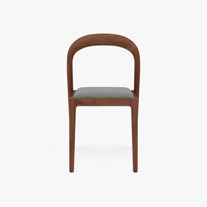 Sara Dining Chair Pewter Gray Fabric Solid American Walnut