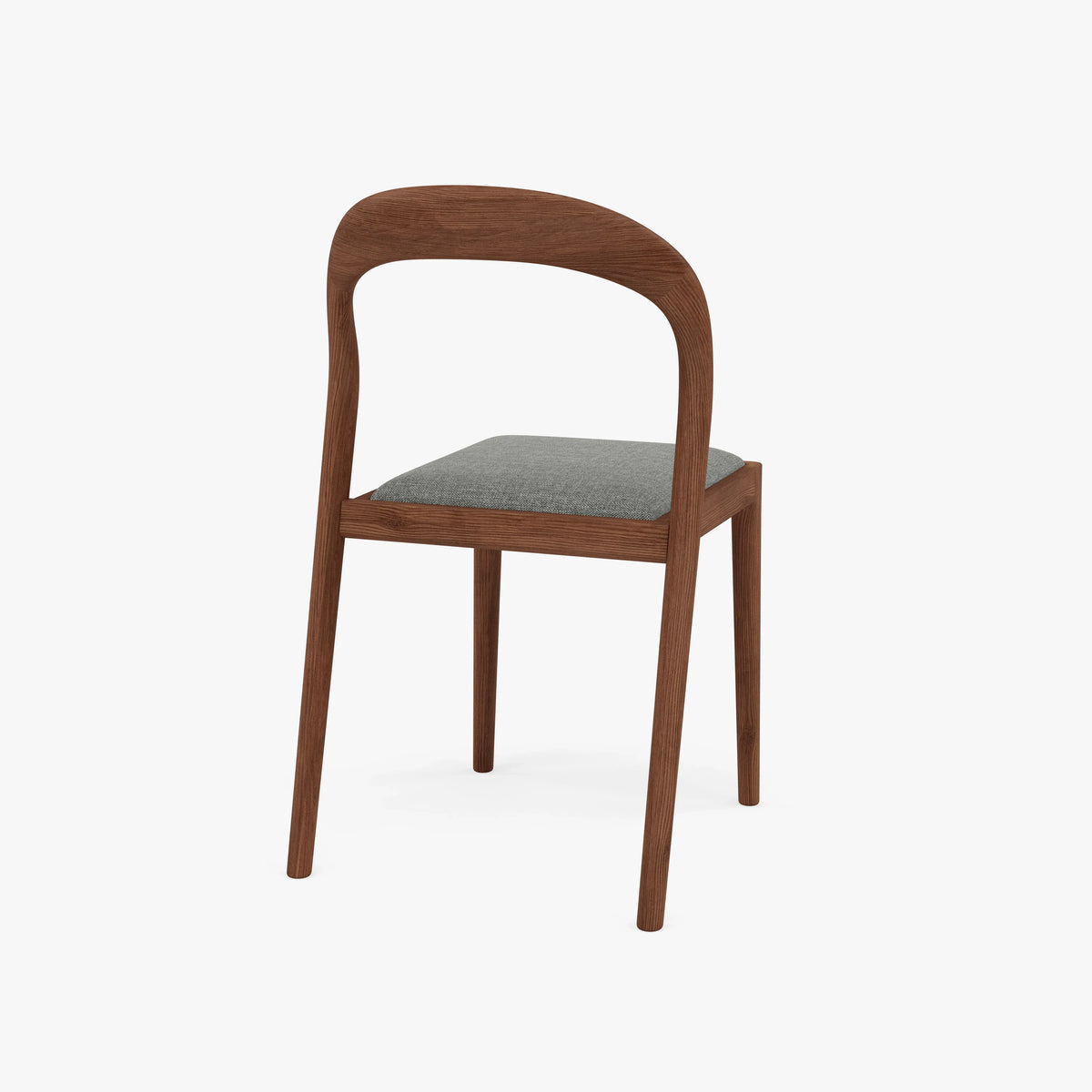Sara Dining Chair Pewter Gray Fabric Solid American Walnut