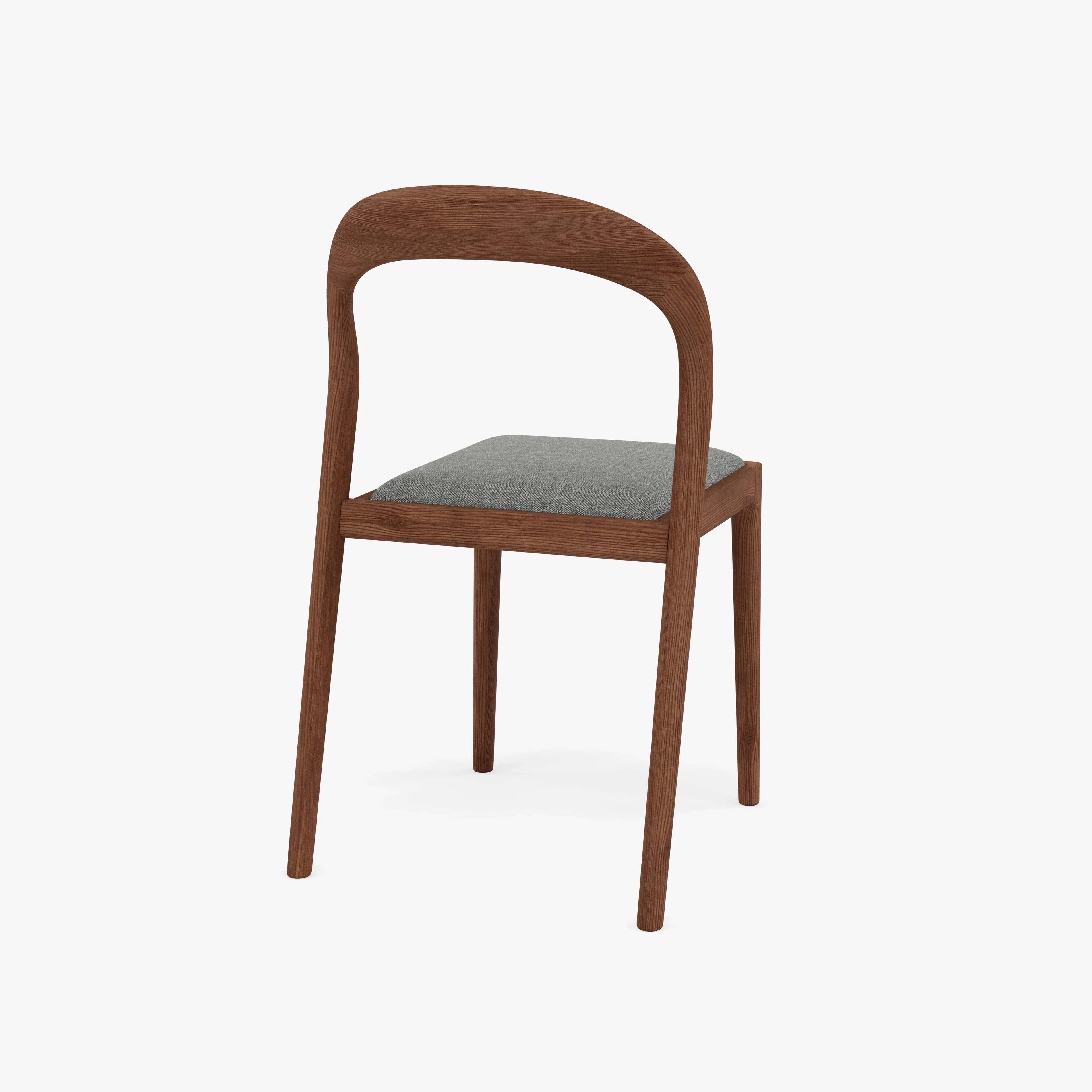 Sara Dining Chair Pewter Gray Fabric Solid American Walnut