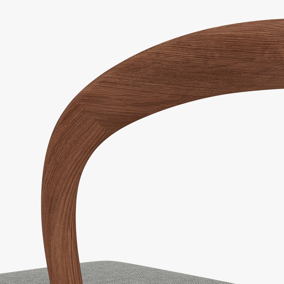 Sara Dining Chair Pewter Gray Fabric Solid American Walnut